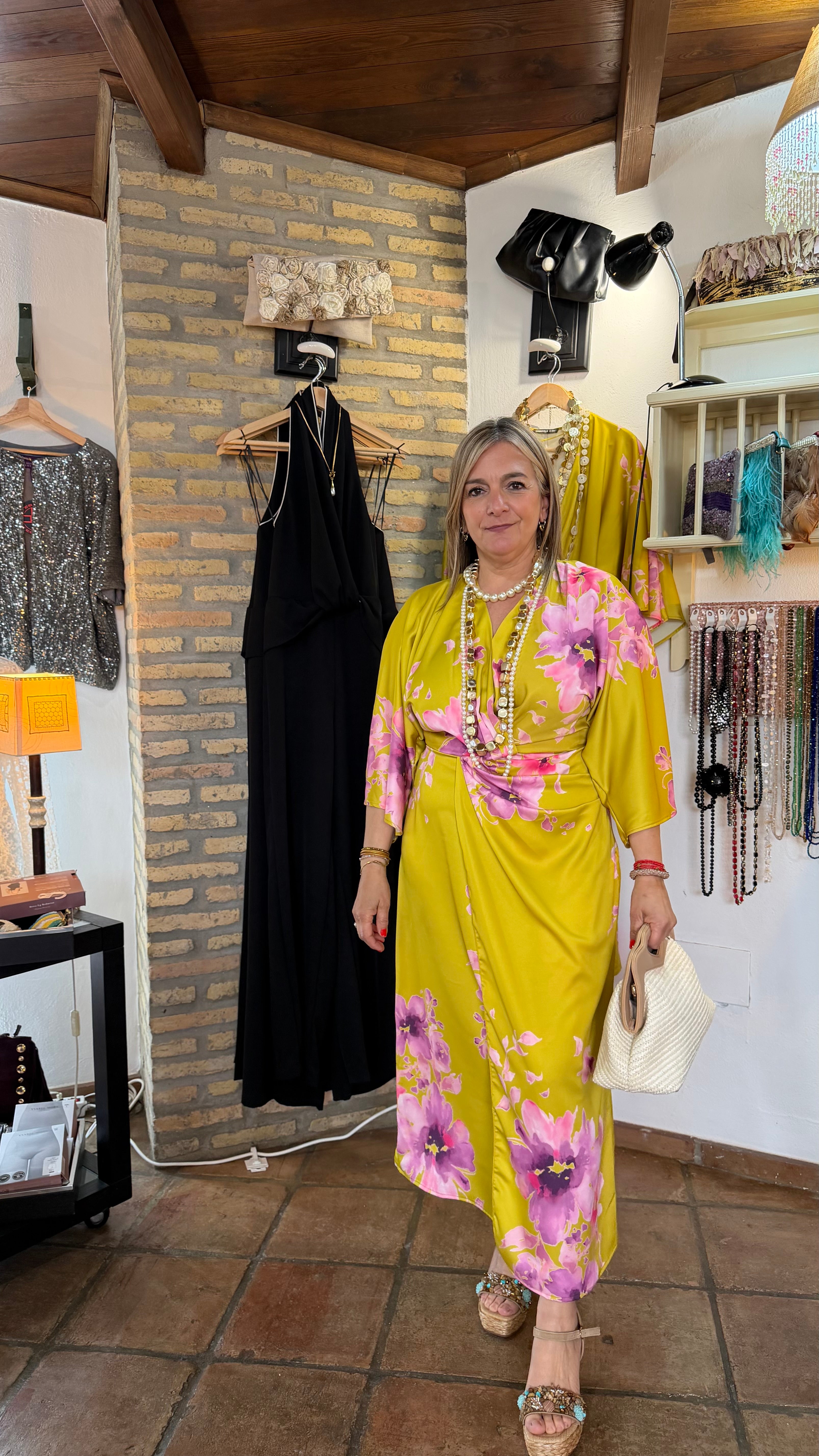 Vestido amarillo flores