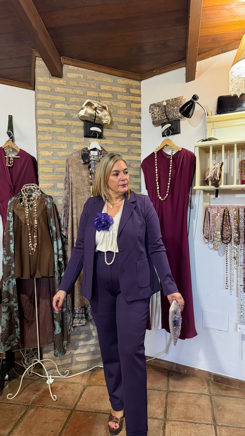 Blazer morada punto roma