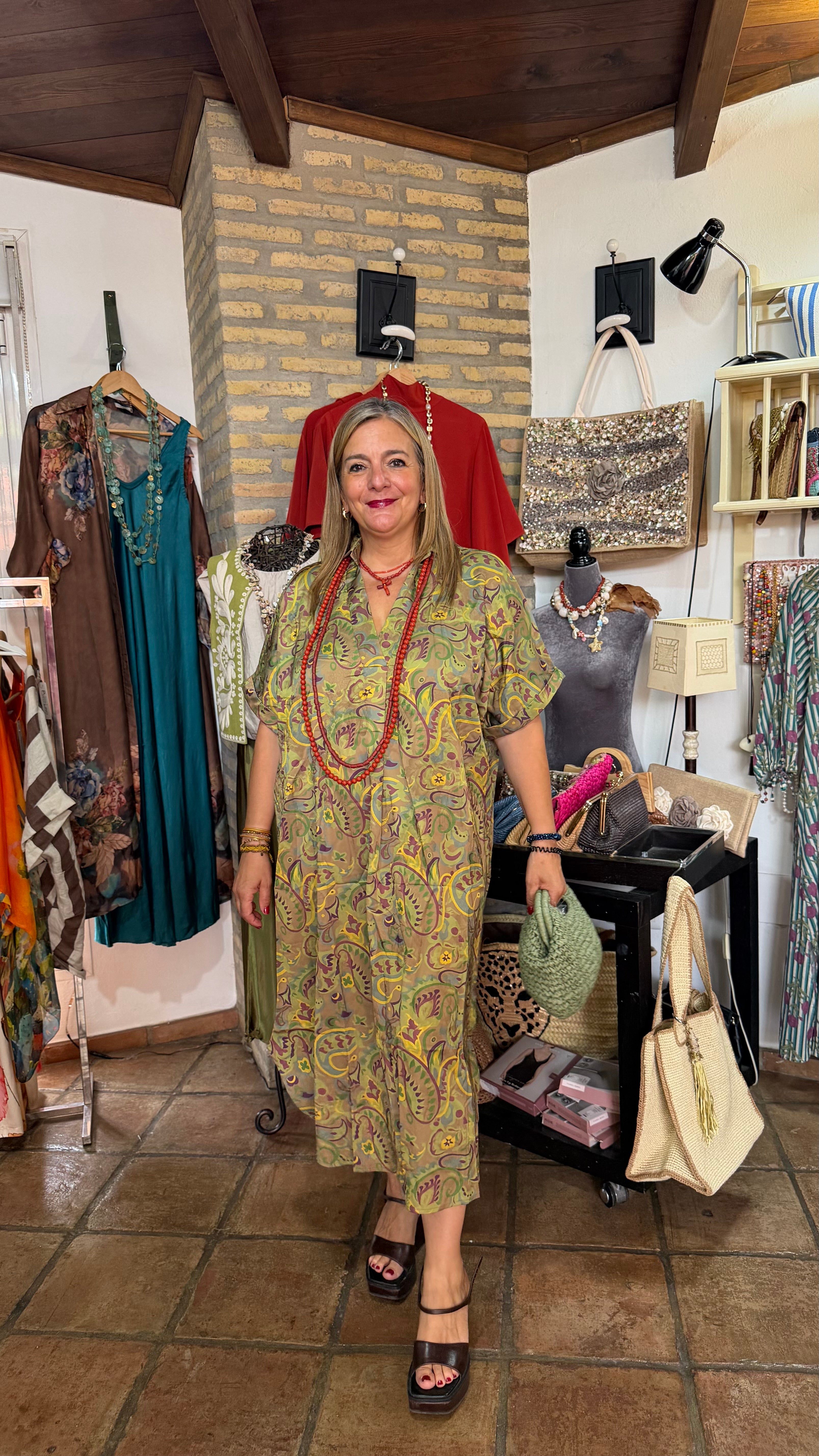 Vestido estampado lima