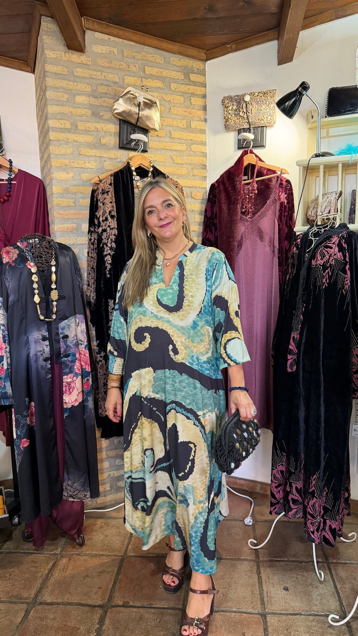 Vestido tonos azules