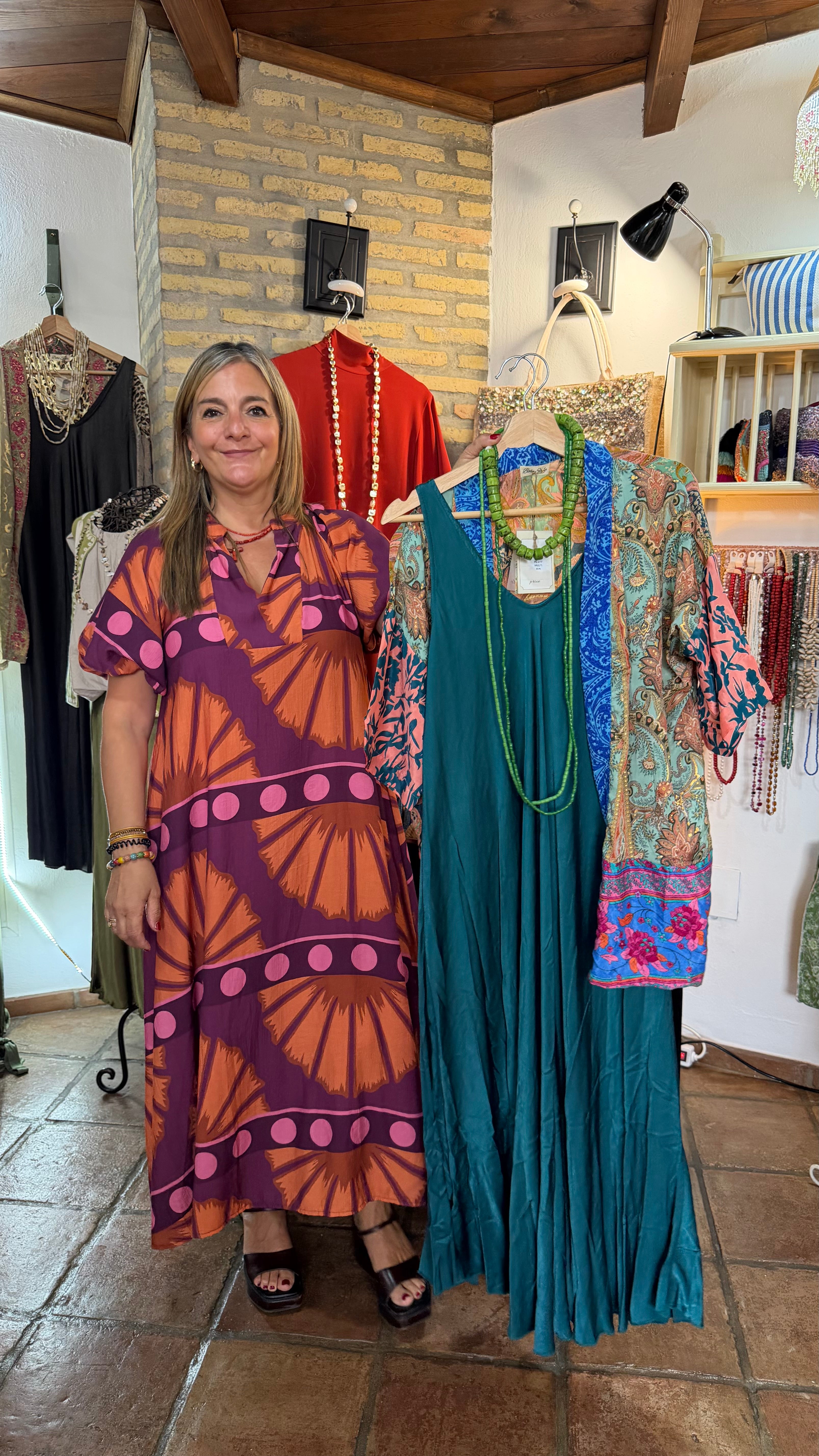 Vestido azul petróleo