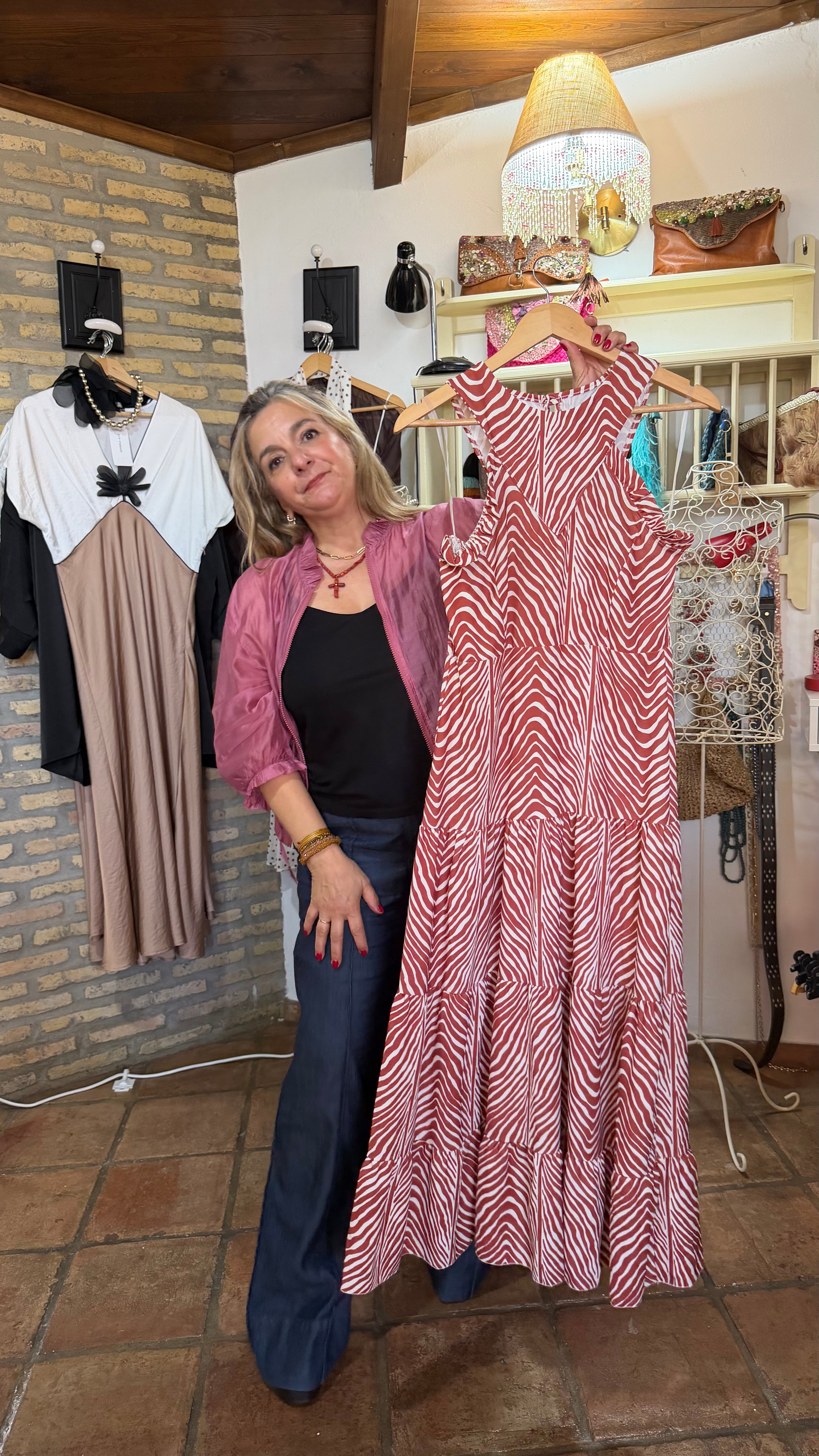 Vestido cebra rojo