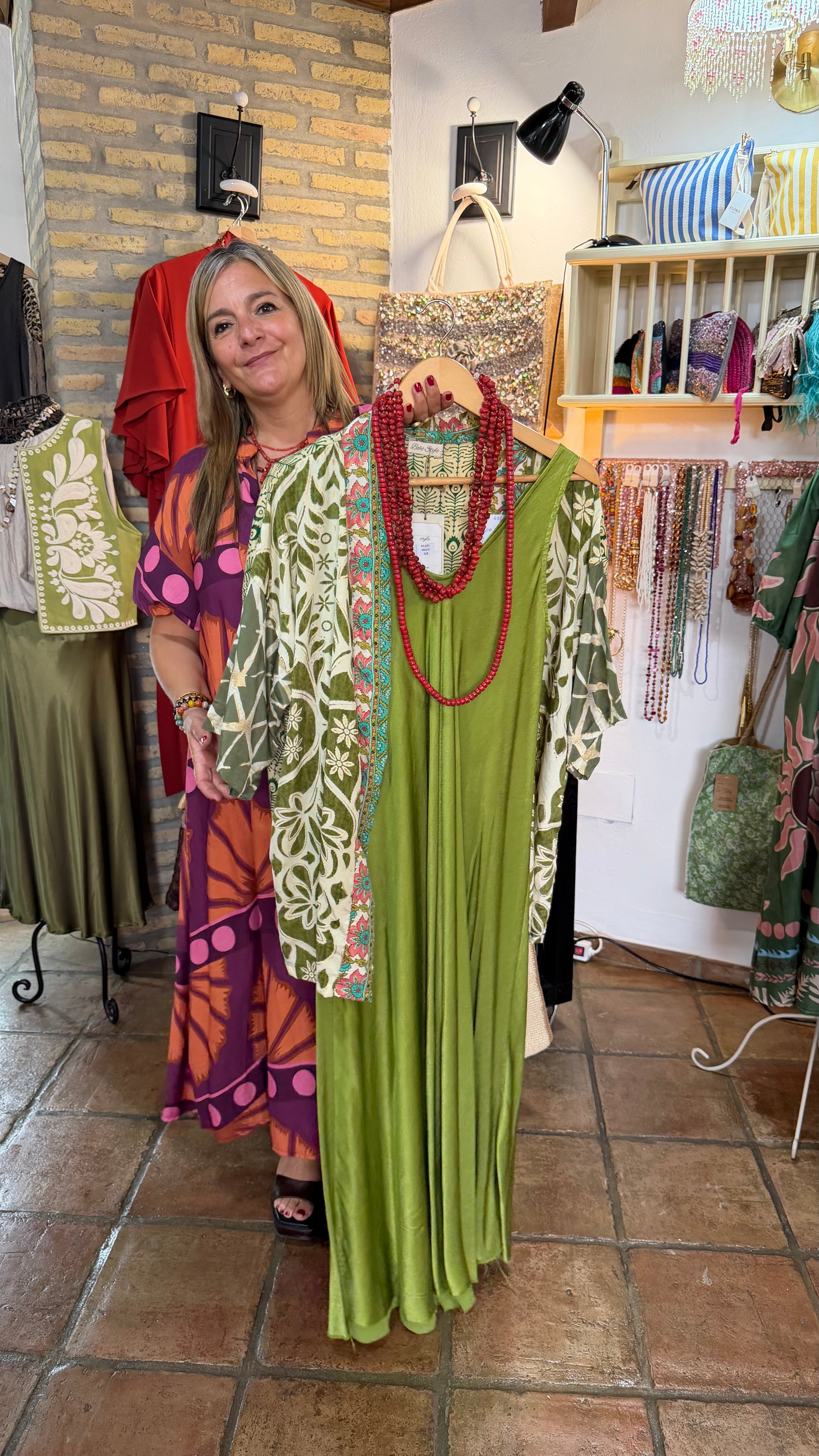 Vestido verde lima