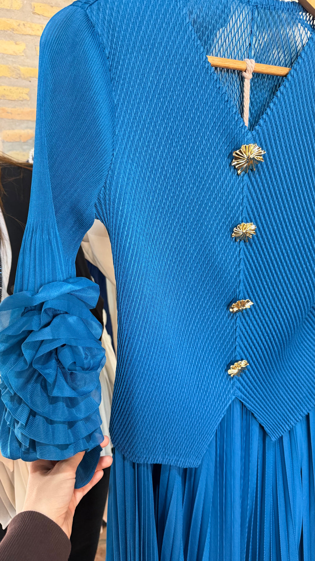 Conjunto plisado azul