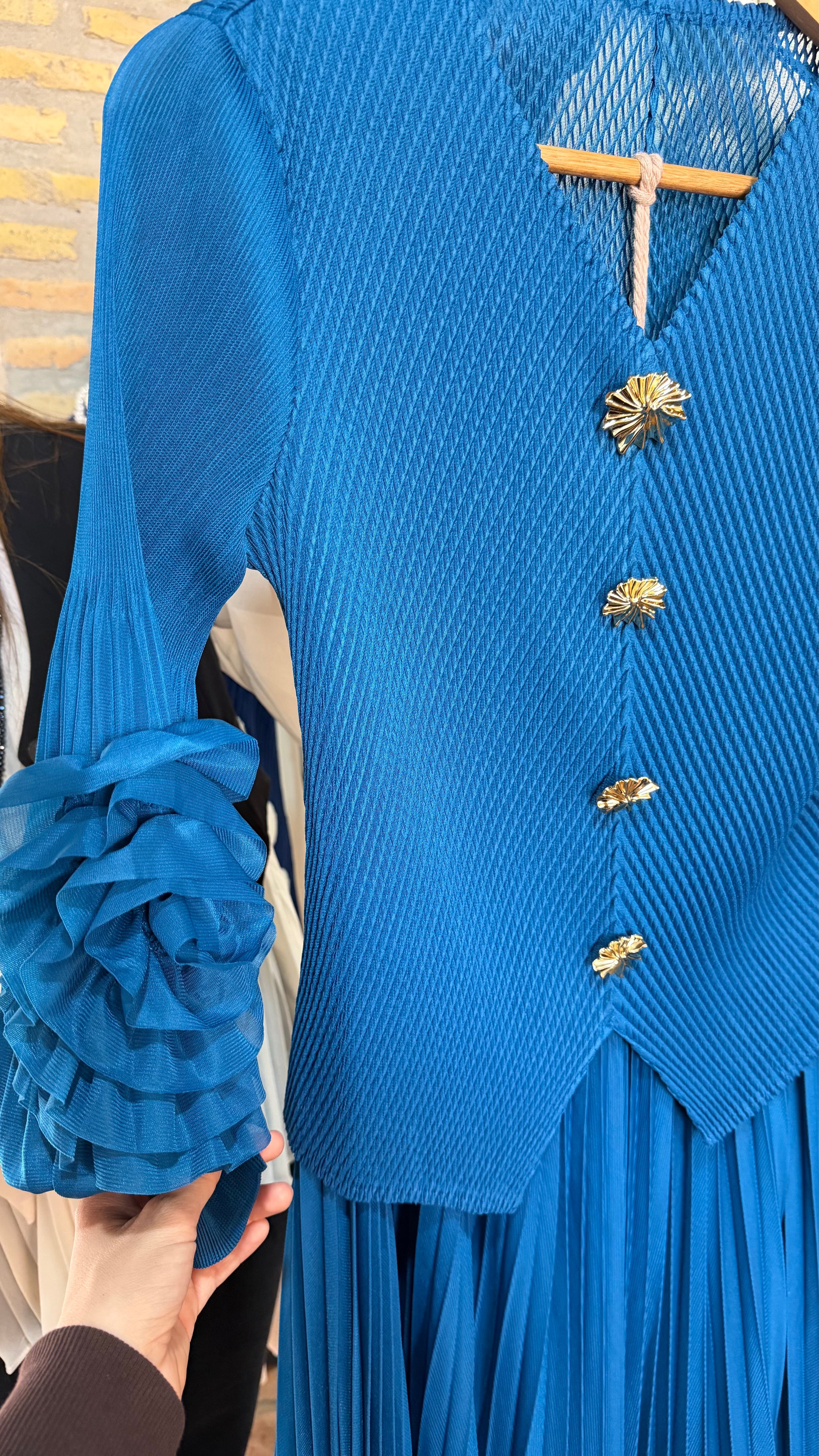 Conjunto plisado azul