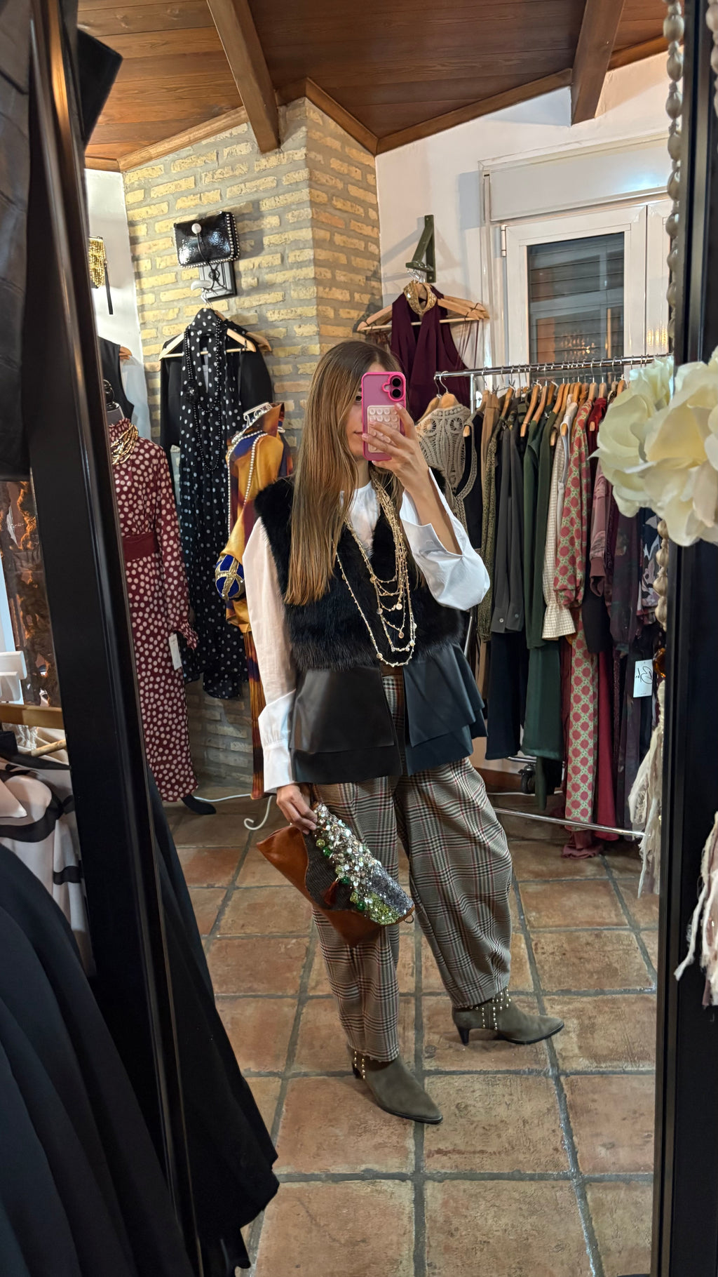 Chaleco sin mangas polipiel negro