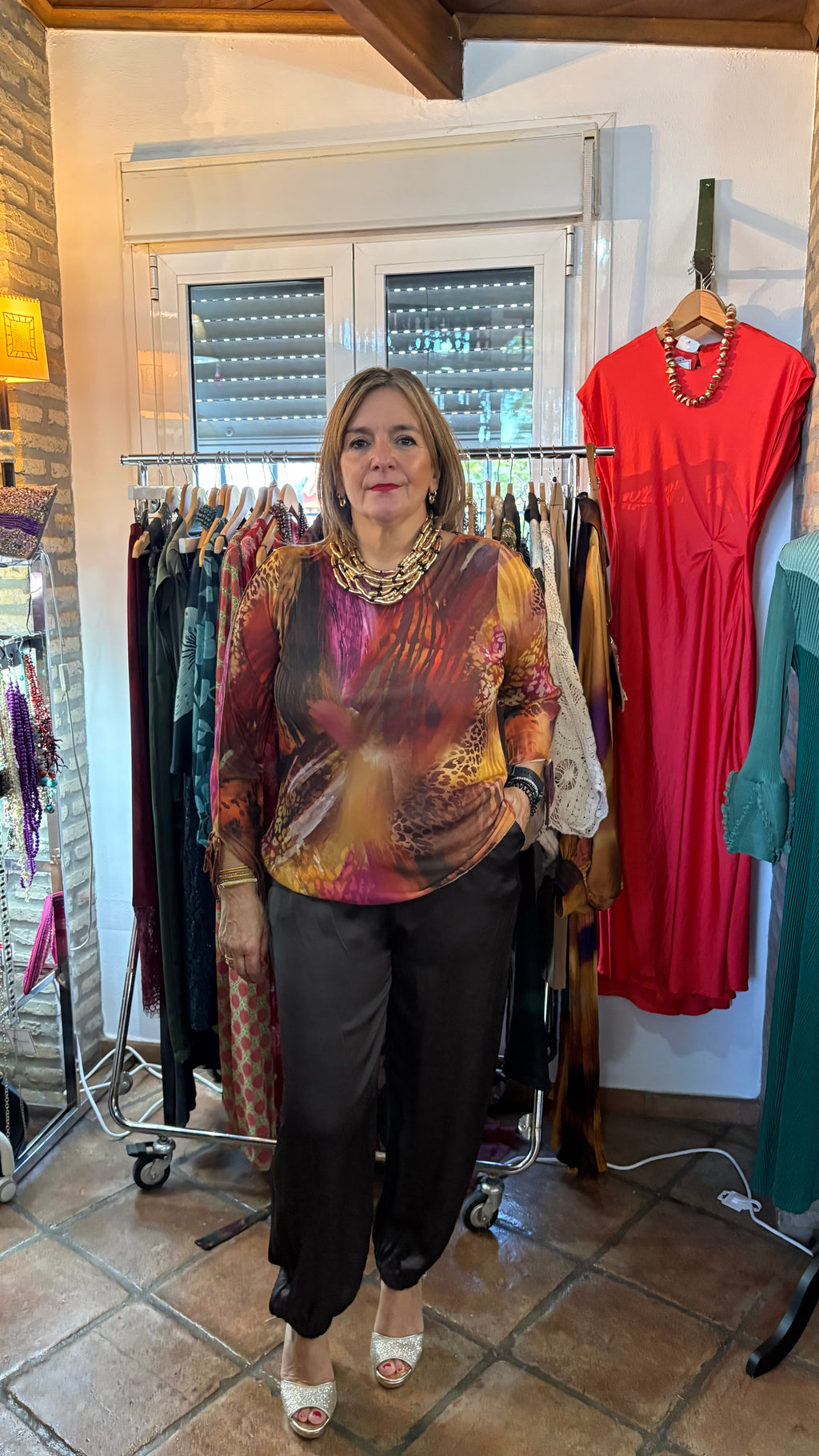 TOP de tul forrado animal multitonos