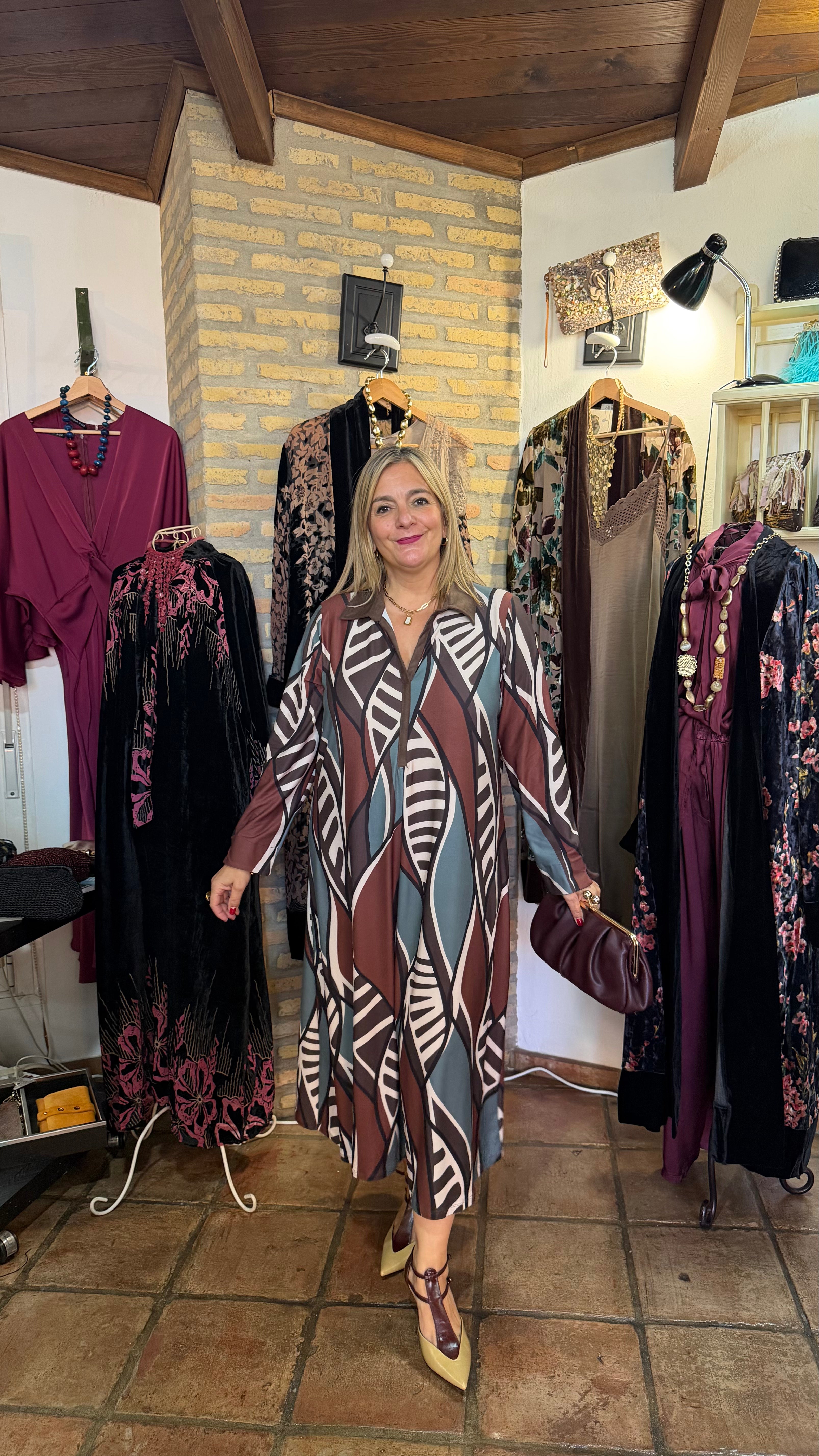 Vestido estampado asimétrico