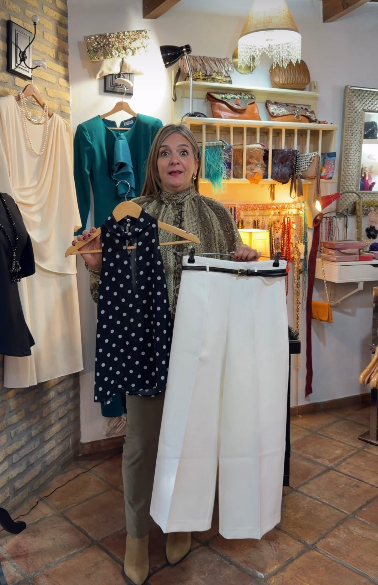 Pantalón cinturón blanco