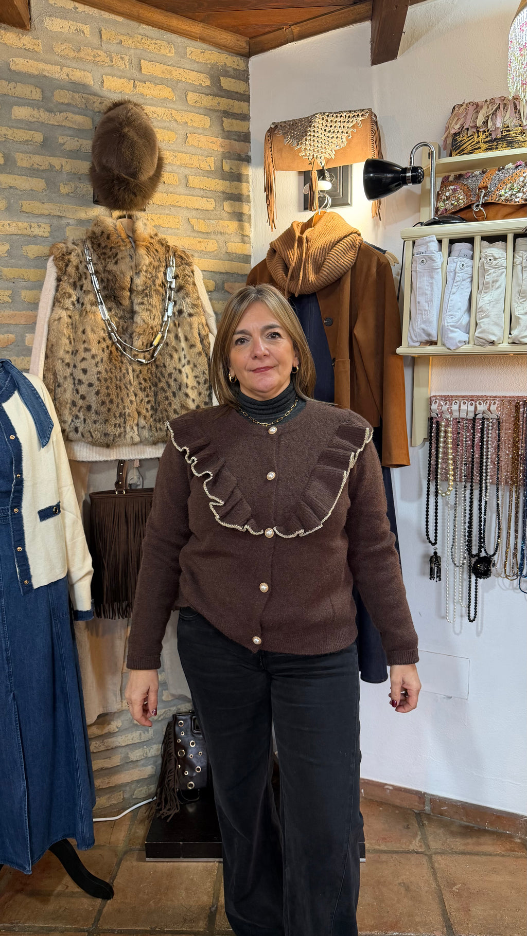 Jersey botones brillos