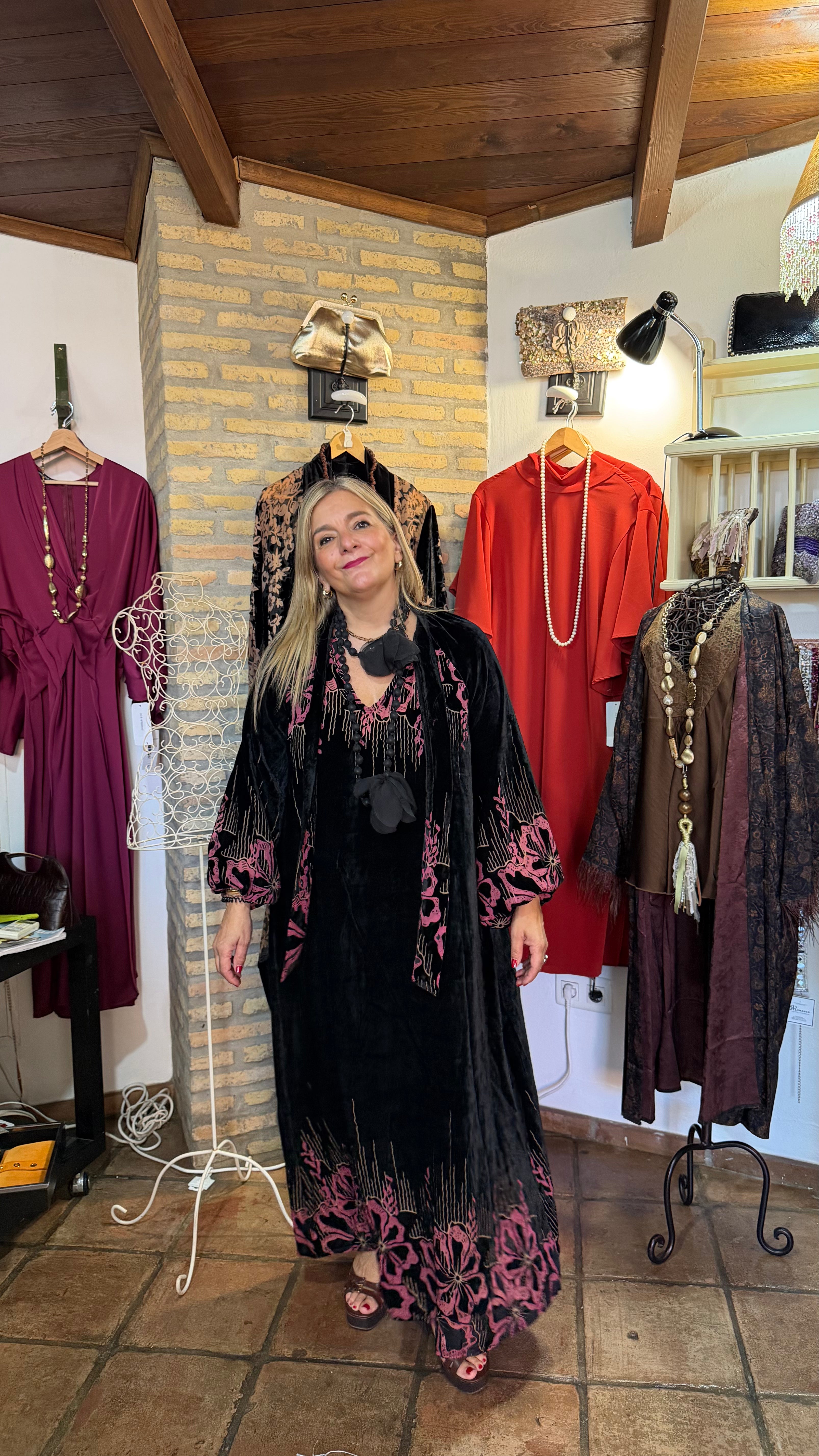 Vestido gasa terciopelo