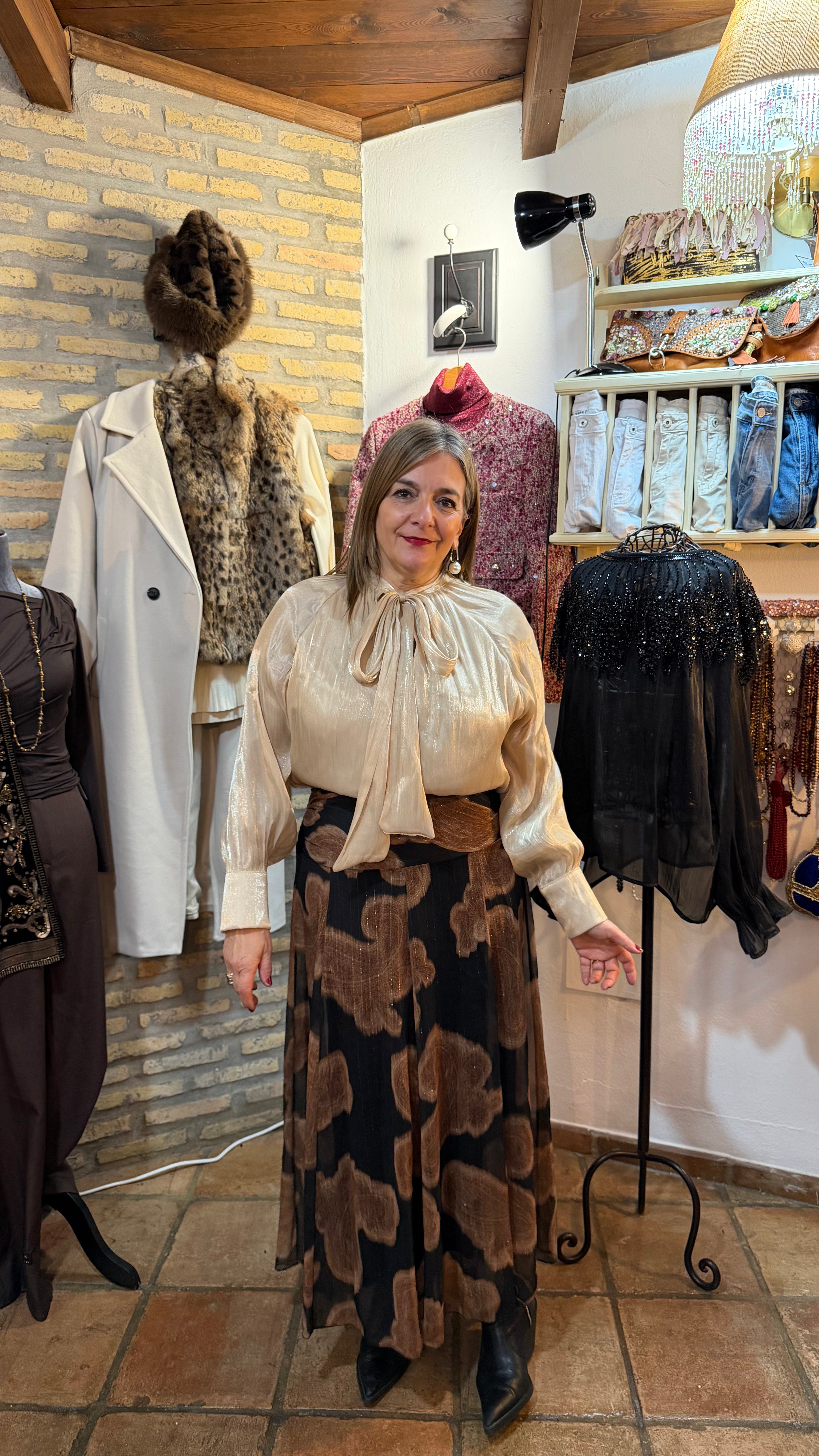 Camisa organza dorada