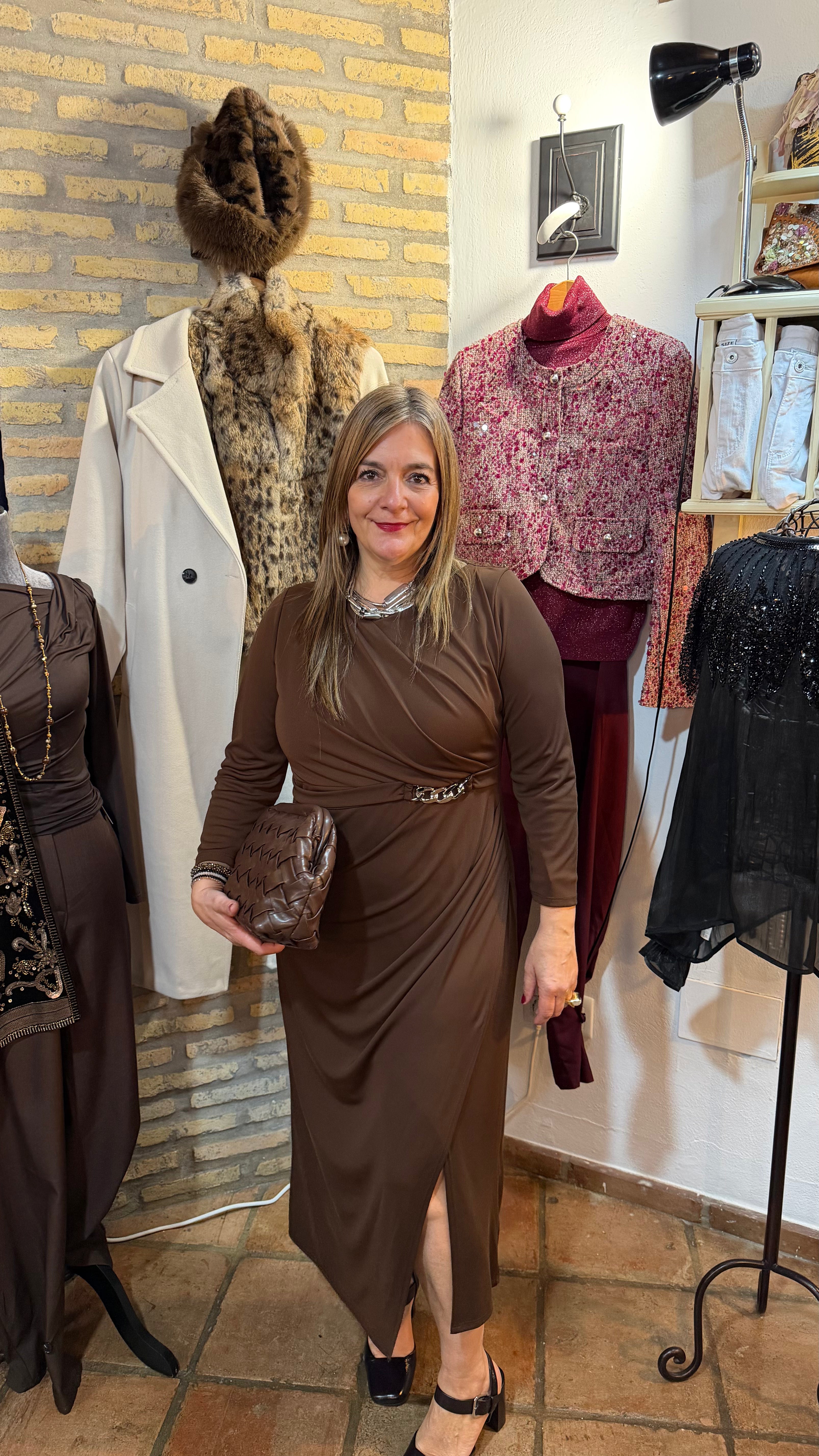 Vestido detalle plateado