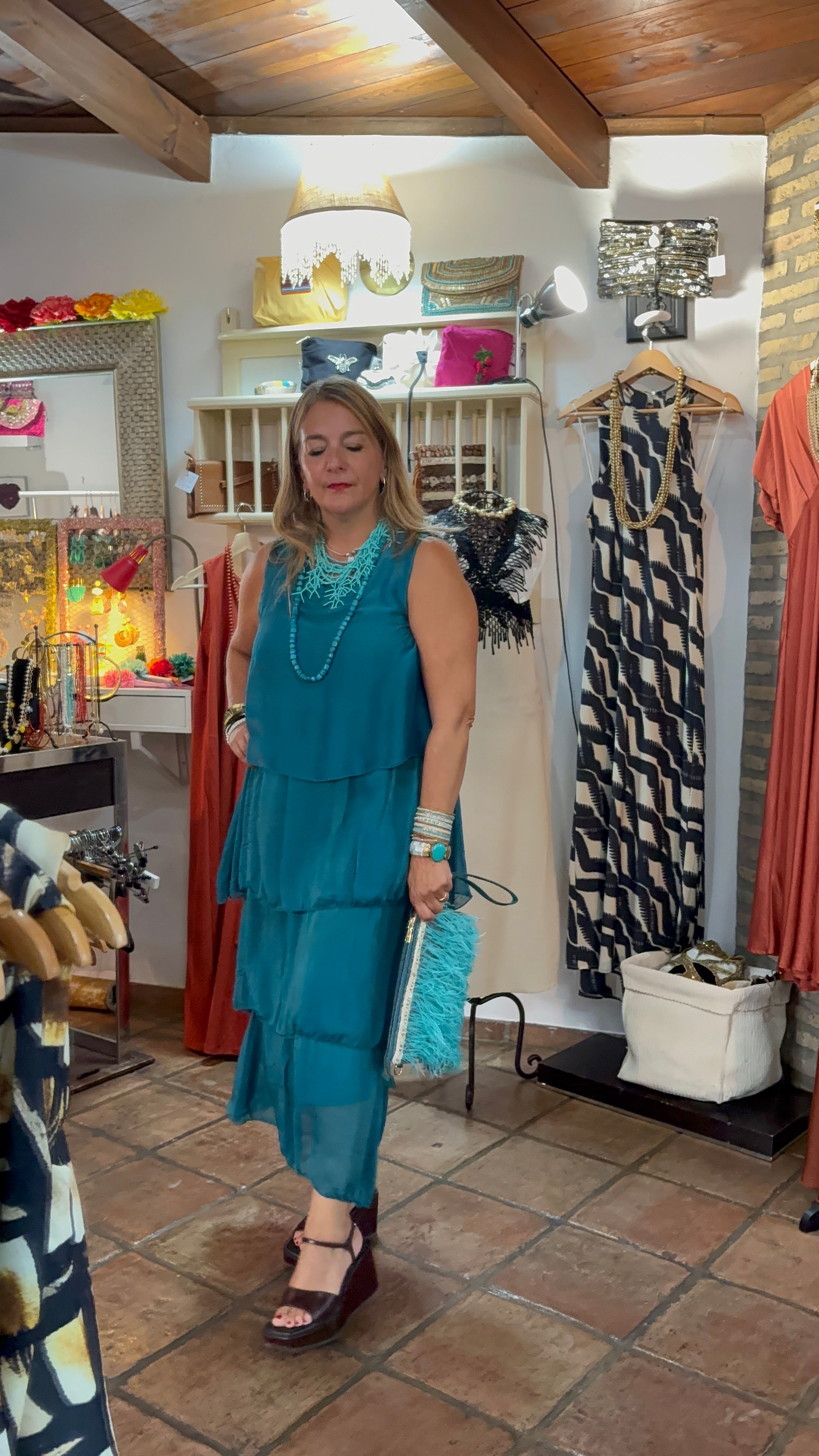 Vestido fluido azul