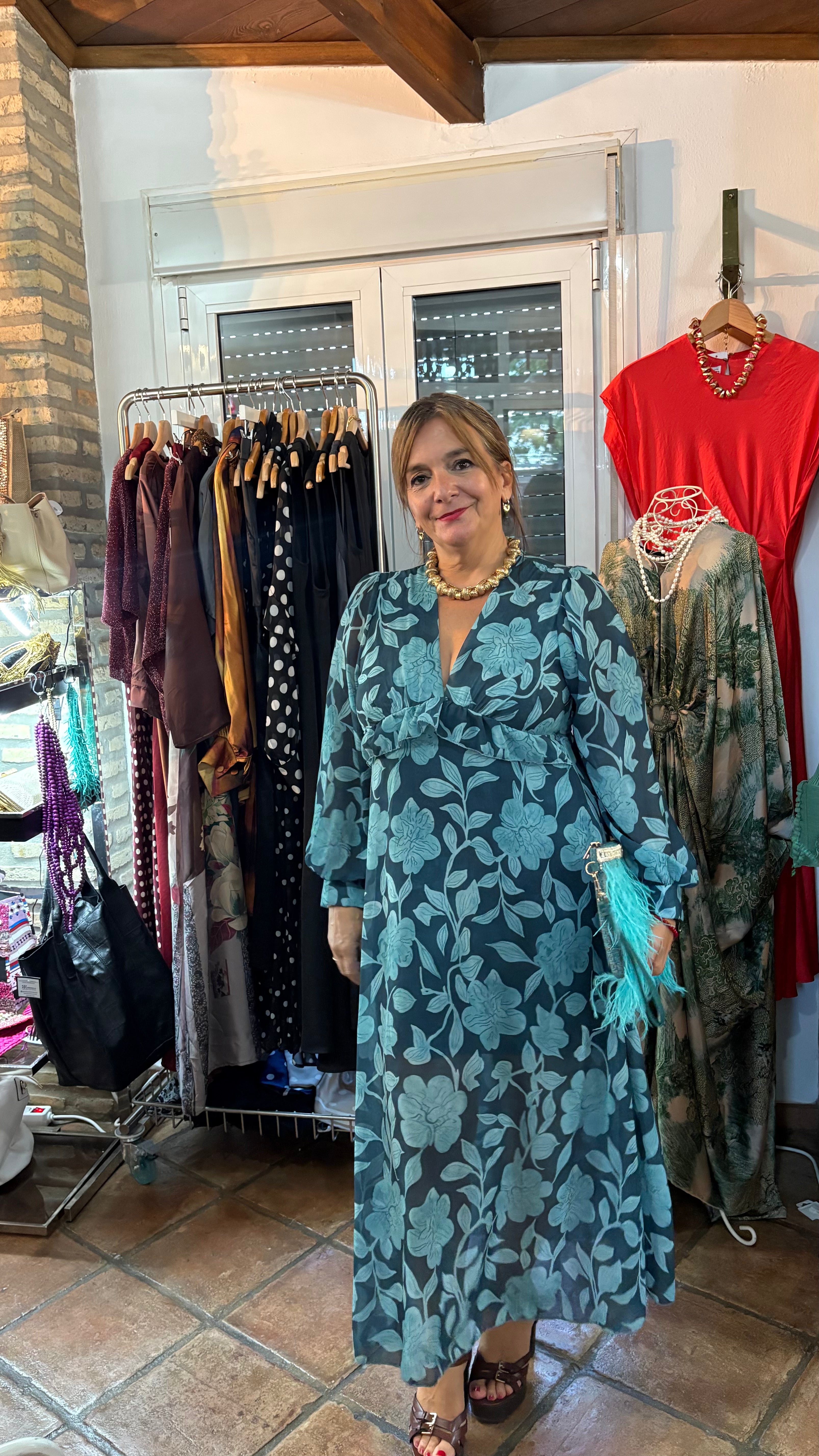 Vestido estampado azul