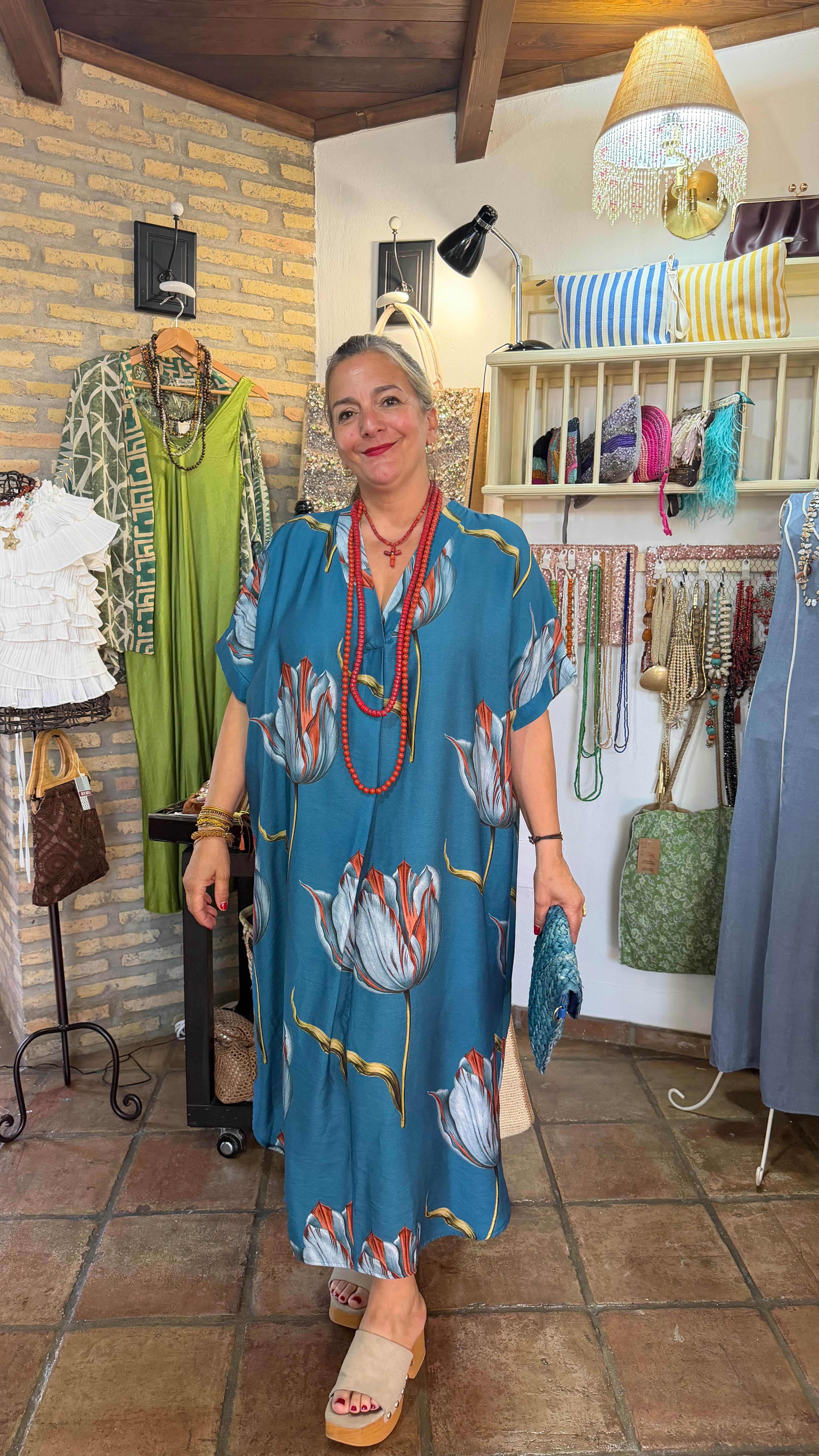 Vestido flores azul