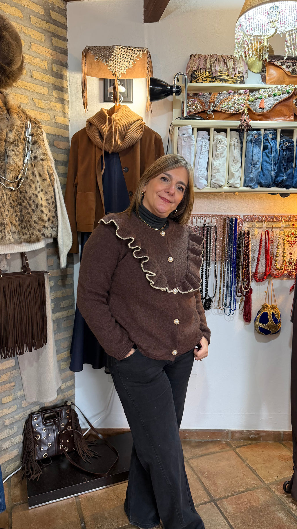 Jersey botones brillos