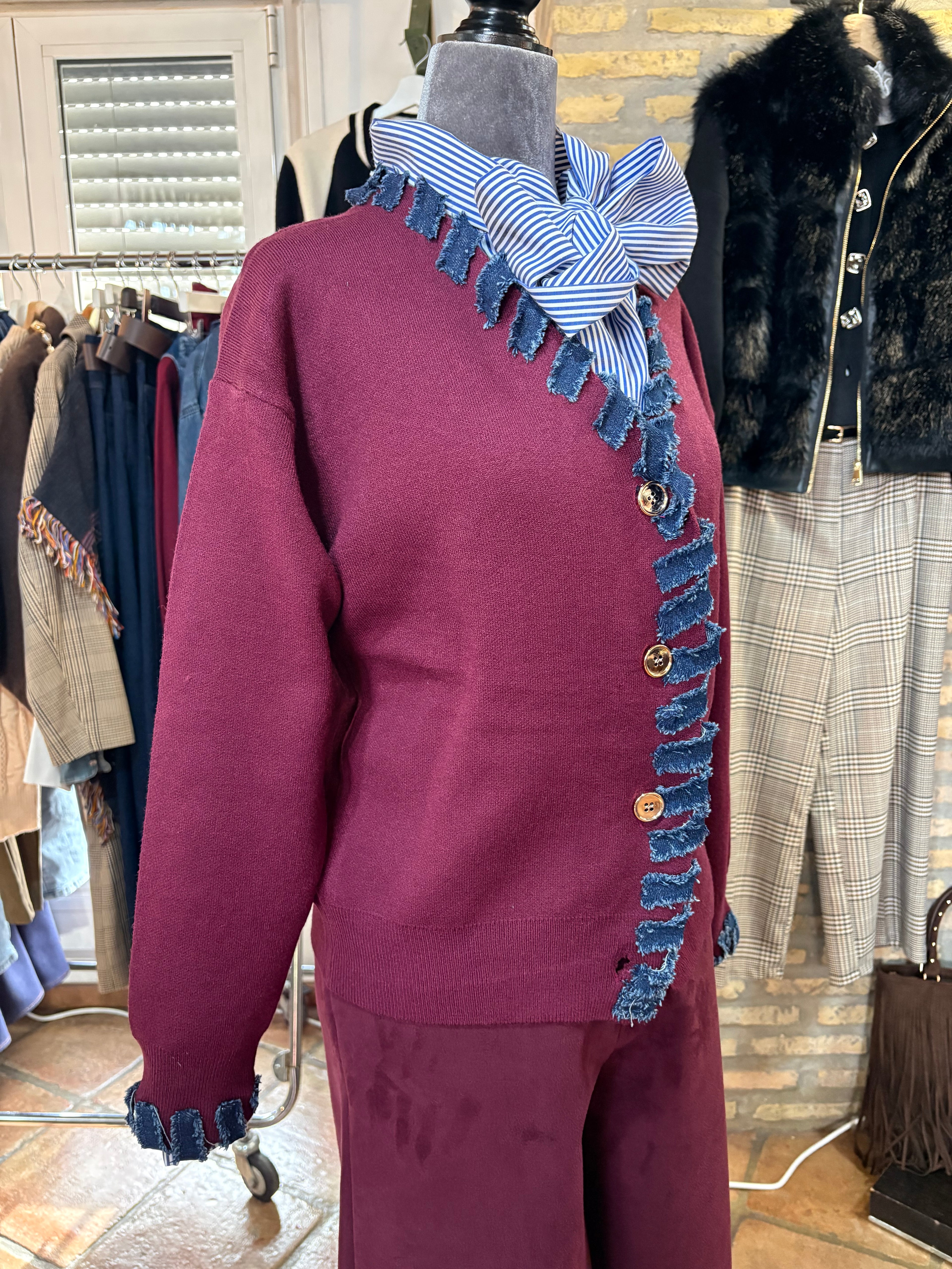 CHAQUETA PUNTO RIBETES