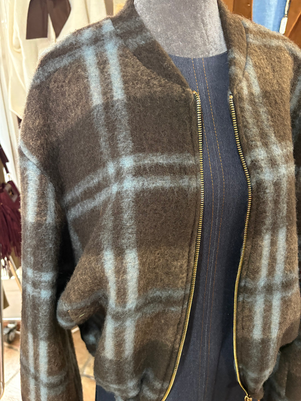 Cazadora de paño cuadro mantel