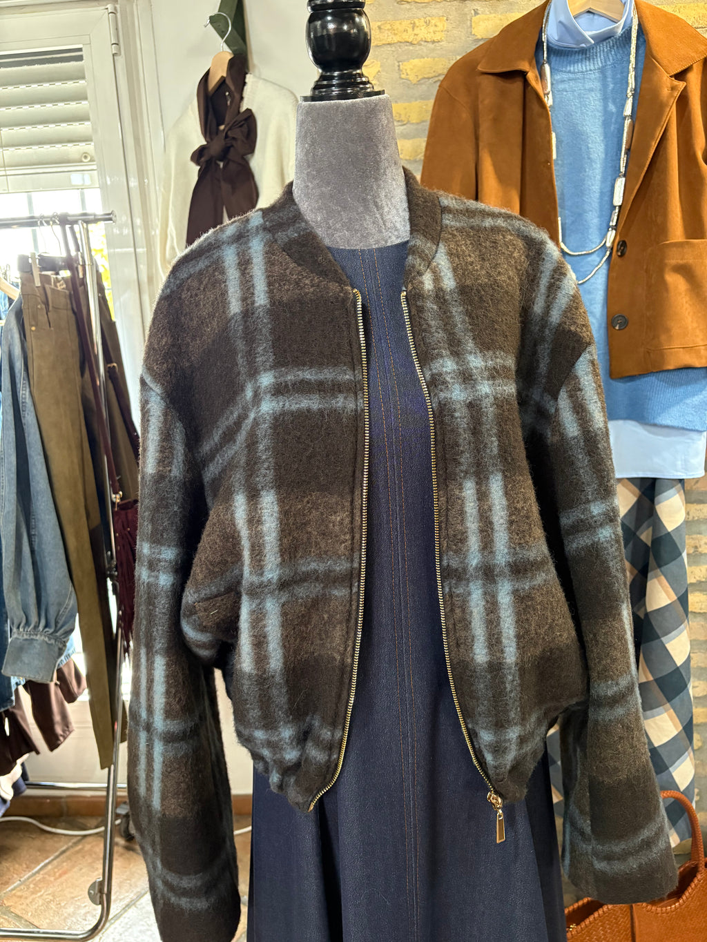 Cazadora de paño cuadro mantel