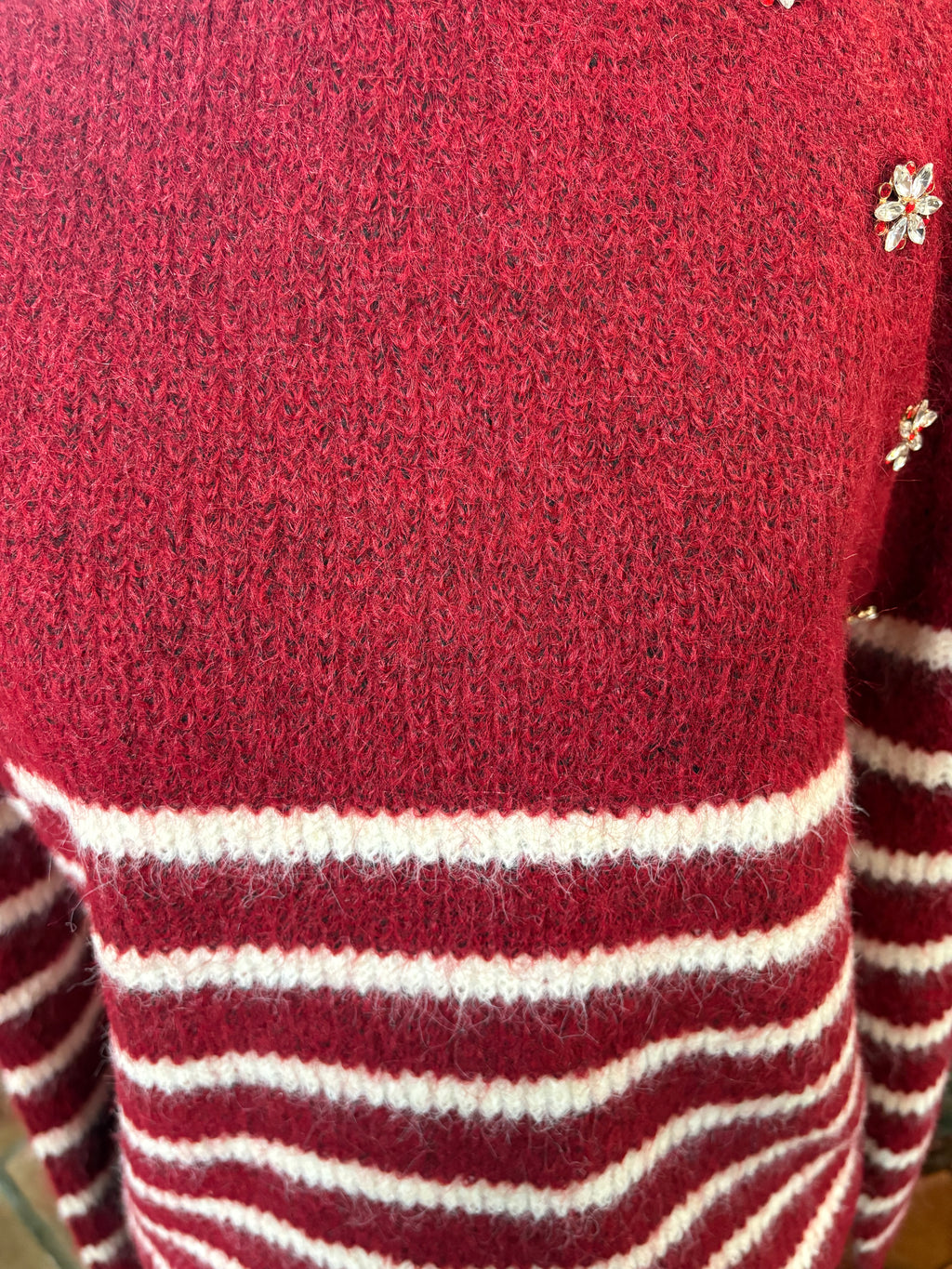 Jersey burdeos rayas joya