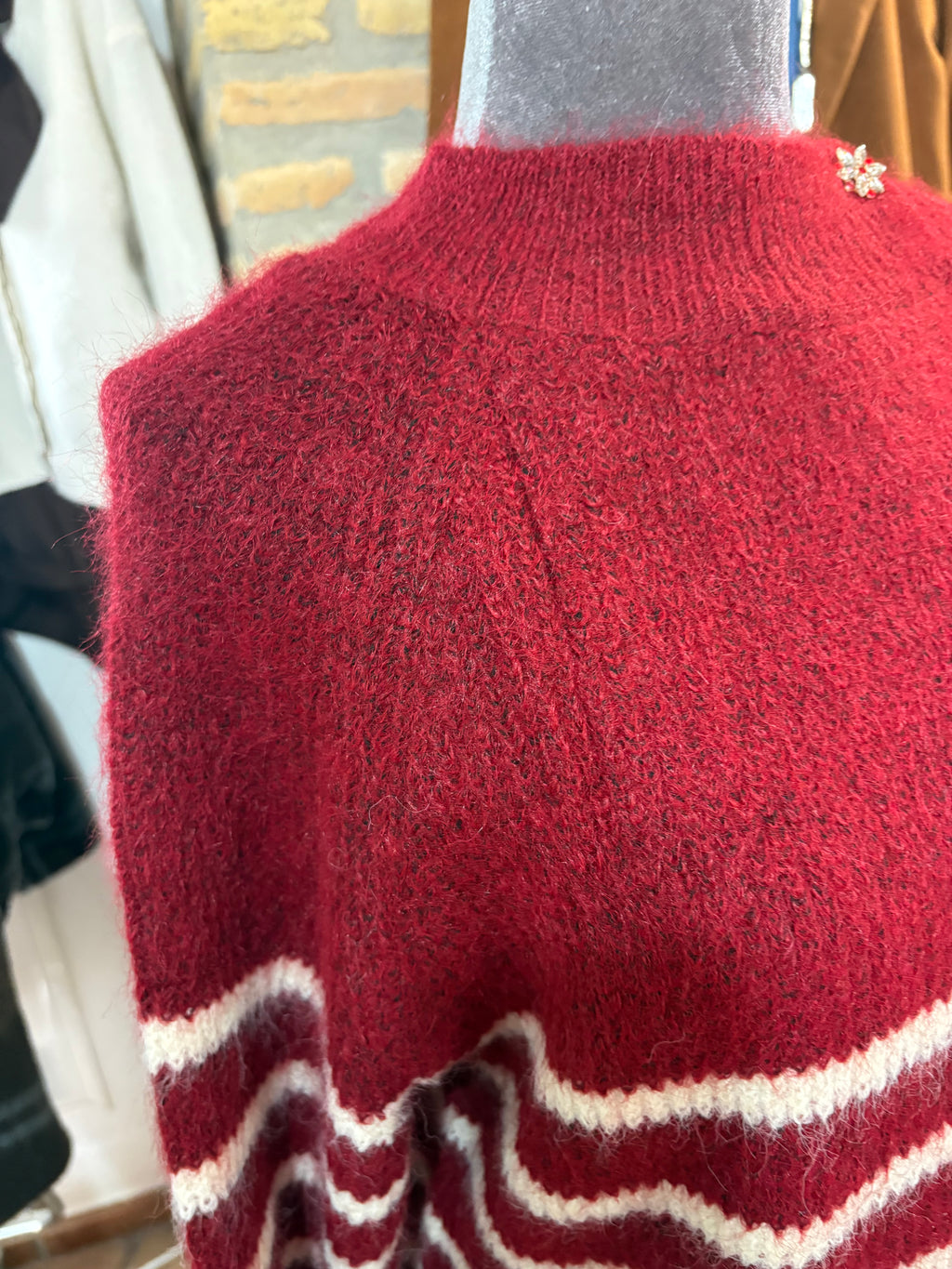 Jersey burdeos rayas joya