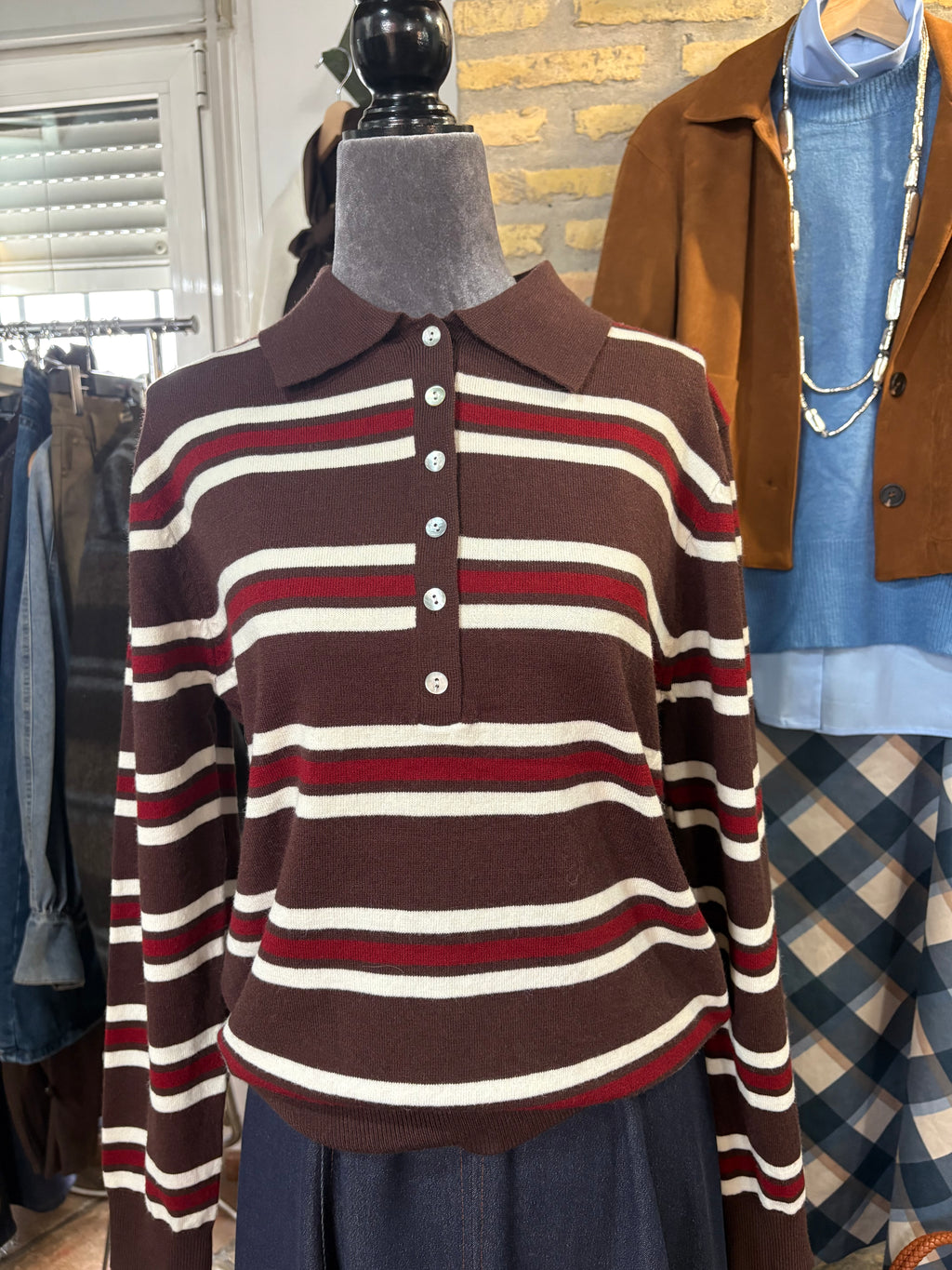 POLO DE PUNTO RAYAS BICOLOR