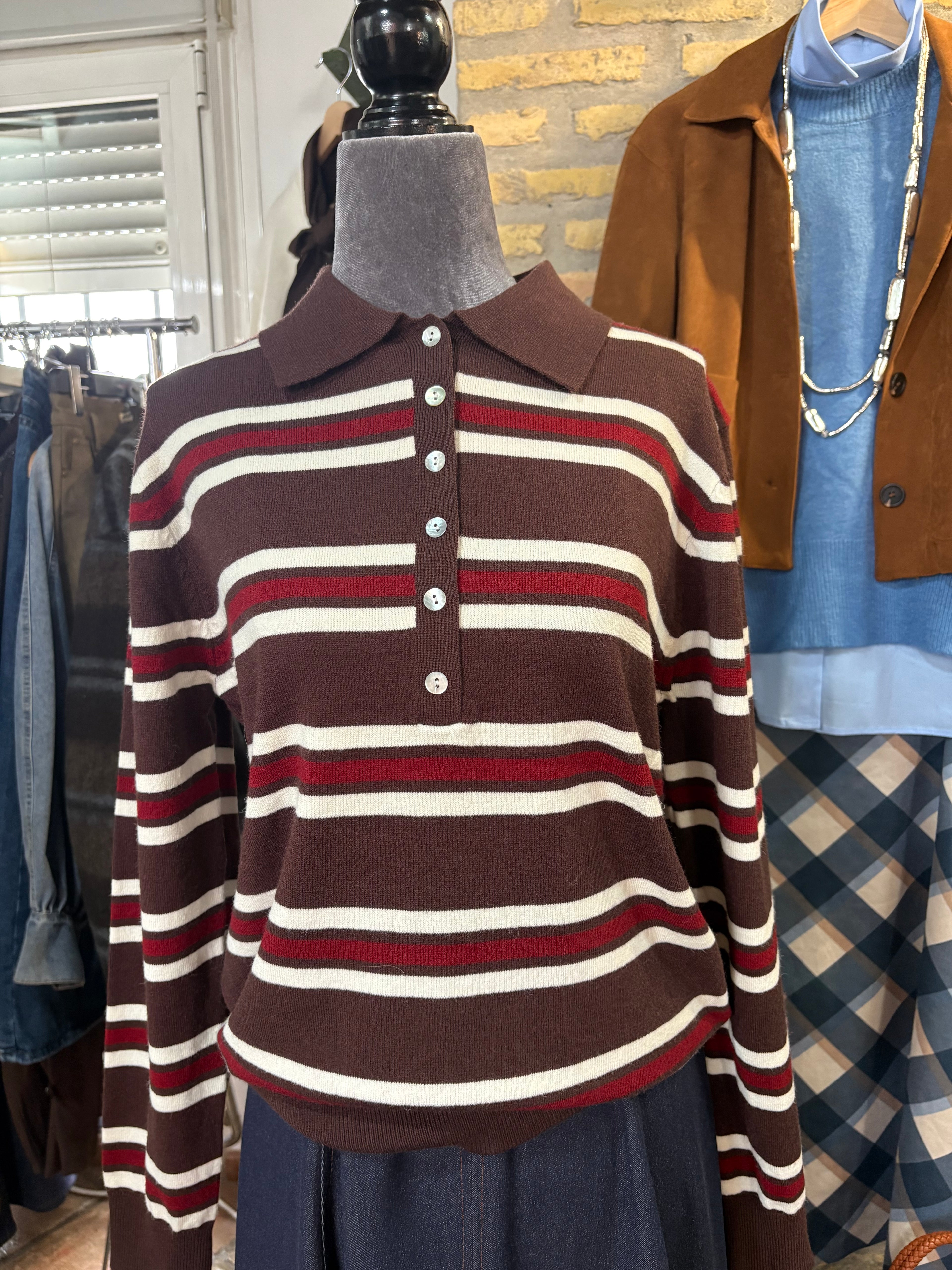 POLO DE PUNTO RAYAS BICOLOR