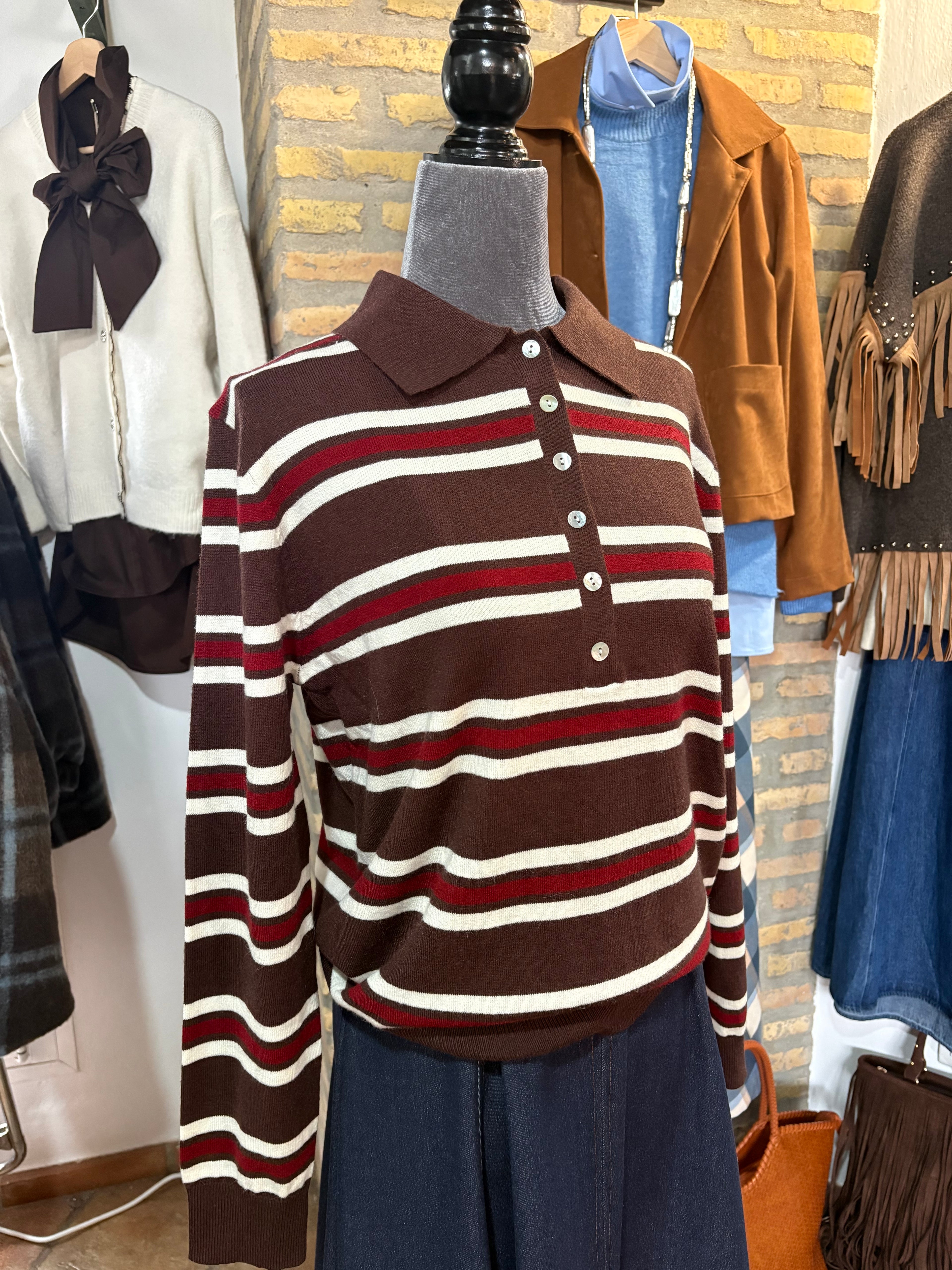 POLO DE PUNTO RAYAS BICOLOR