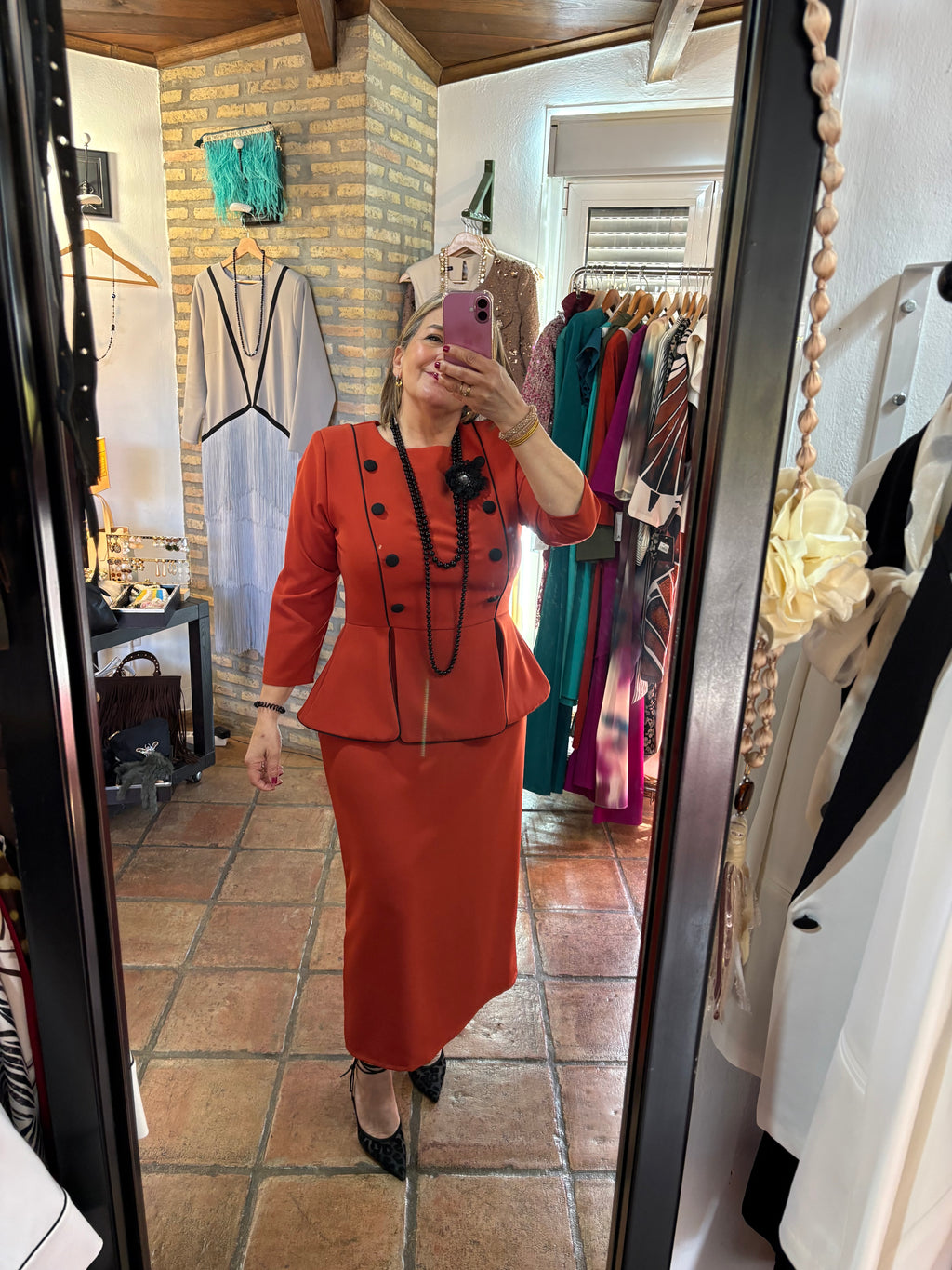 Vestido teja PEPLUM