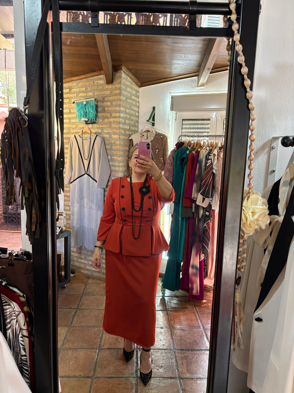 Vestido teja PEPLUM