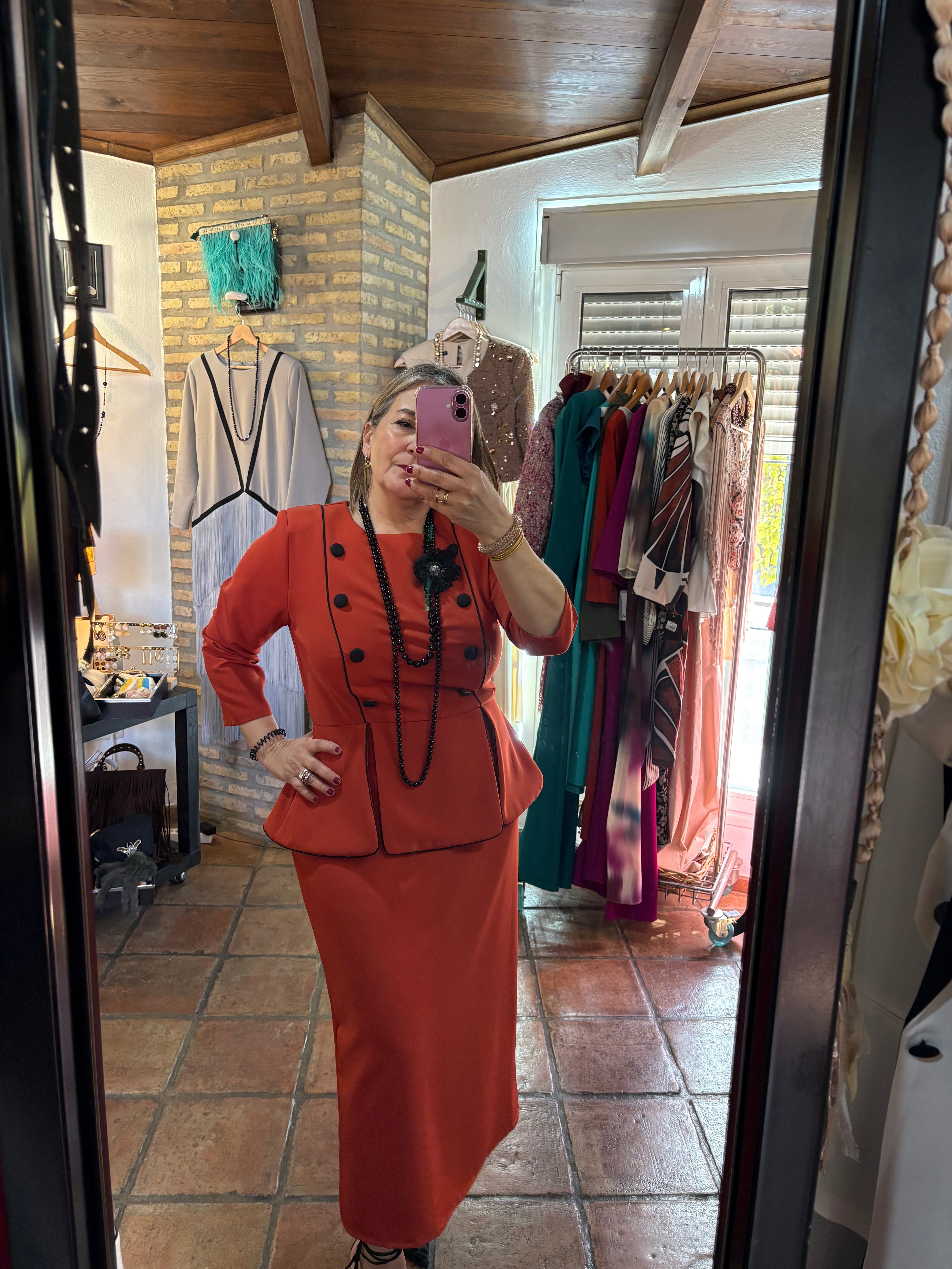 Vestido teja PEPLUM