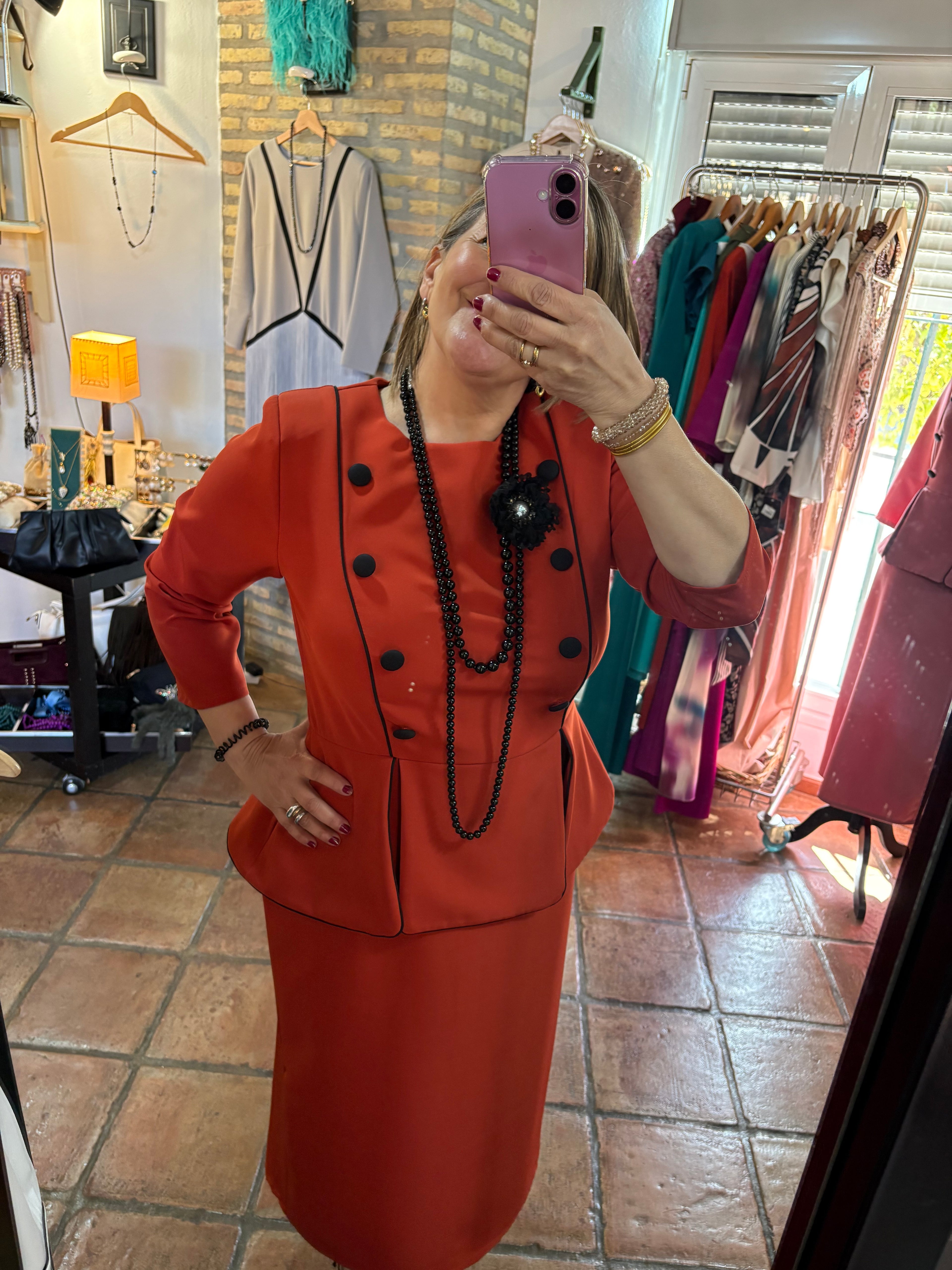 Vestido teja PEPLUM