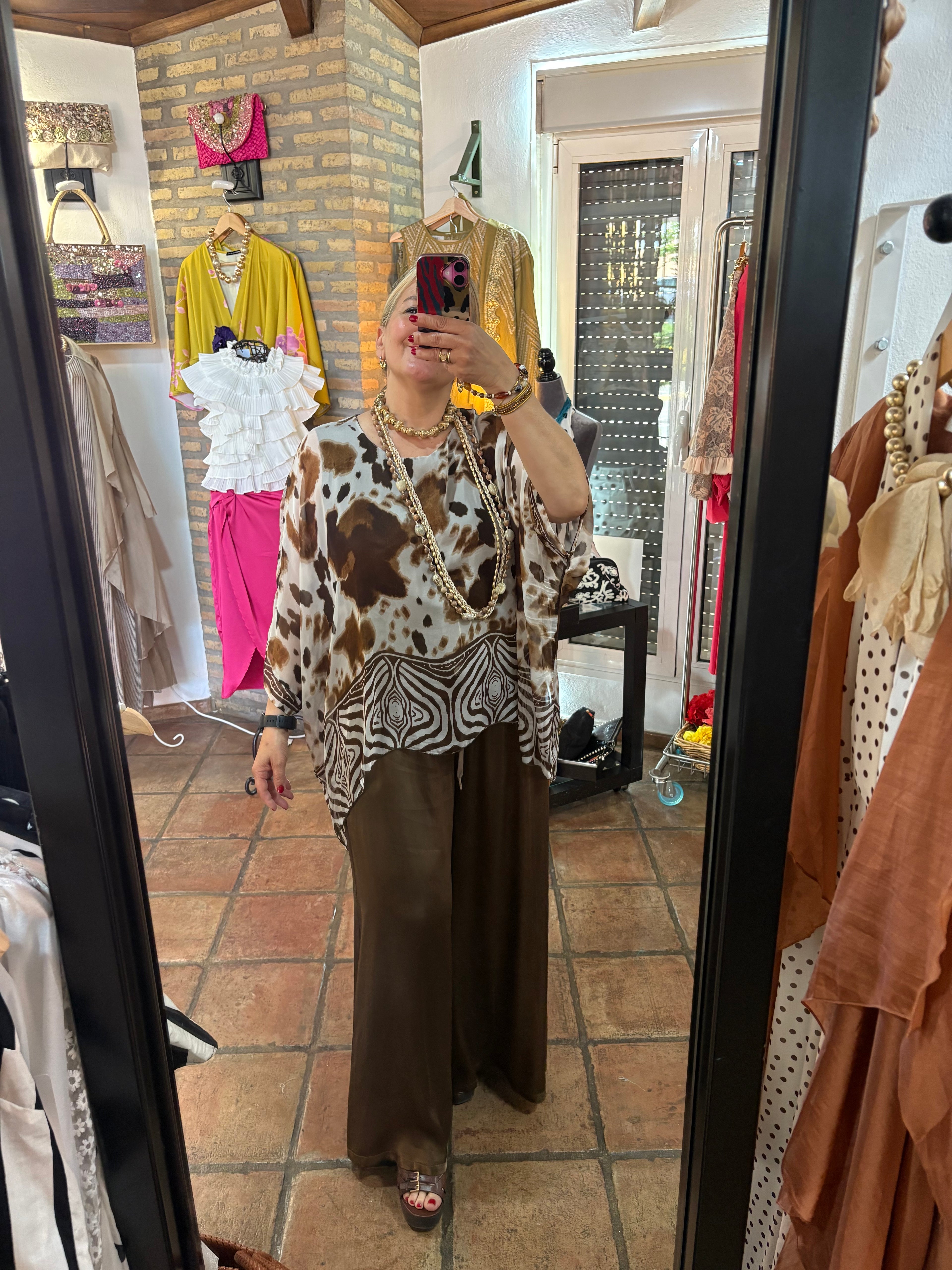 CAMISA SEDA ANIMAL CEBR