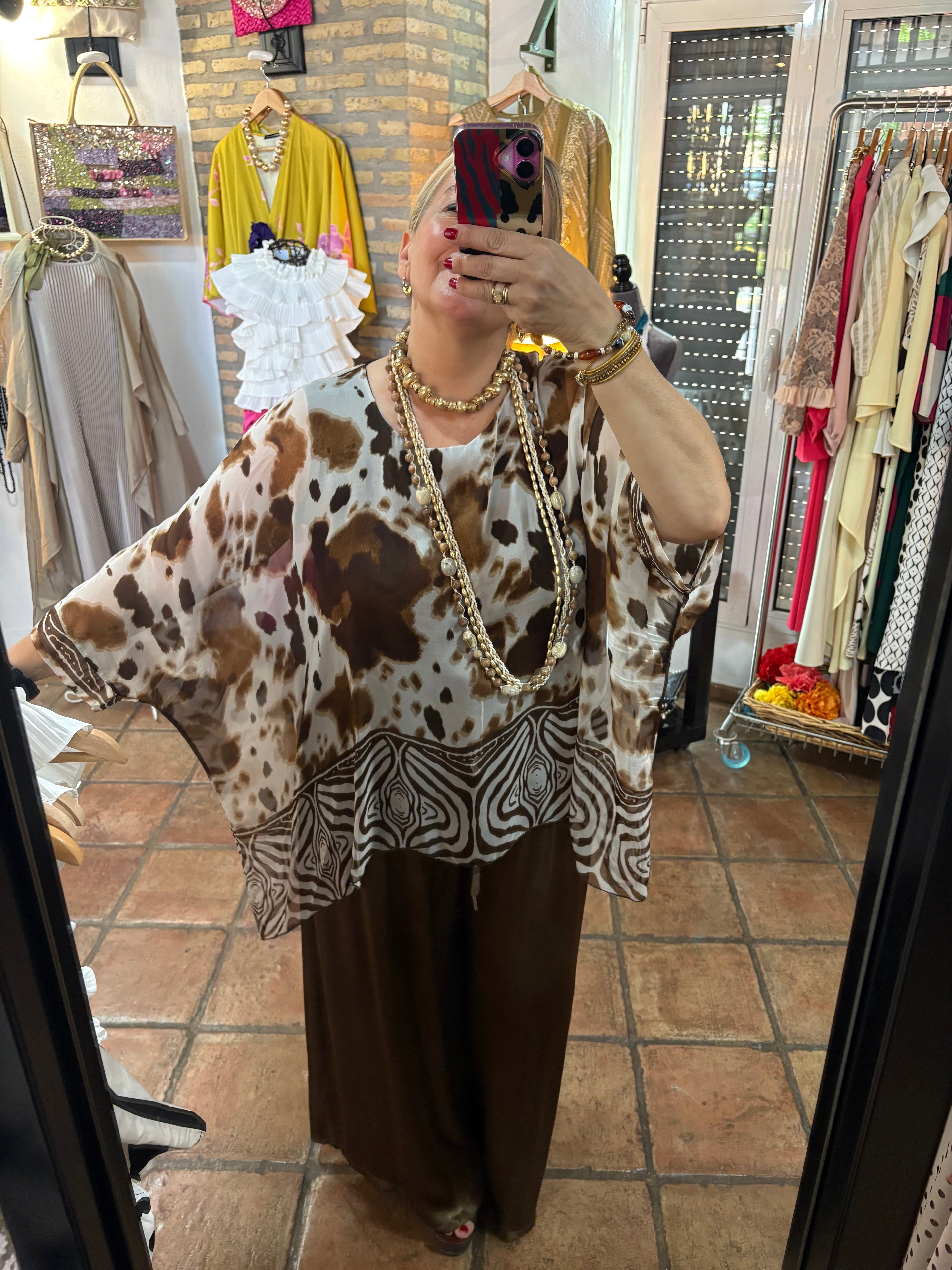CAMISA SEDA ANIMAL CEBR