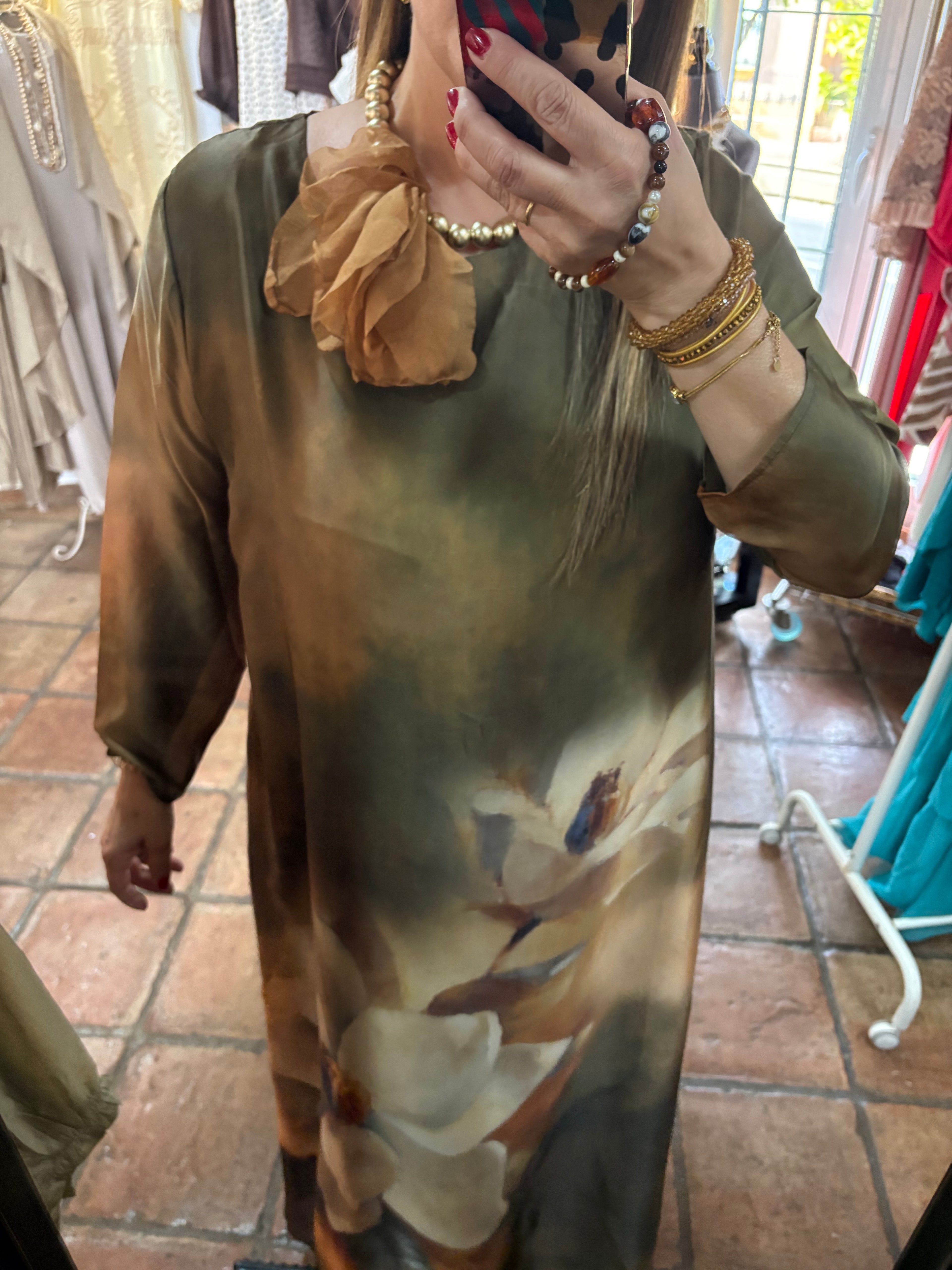 VESTIDO SEDA ESTAMPADO FLOR