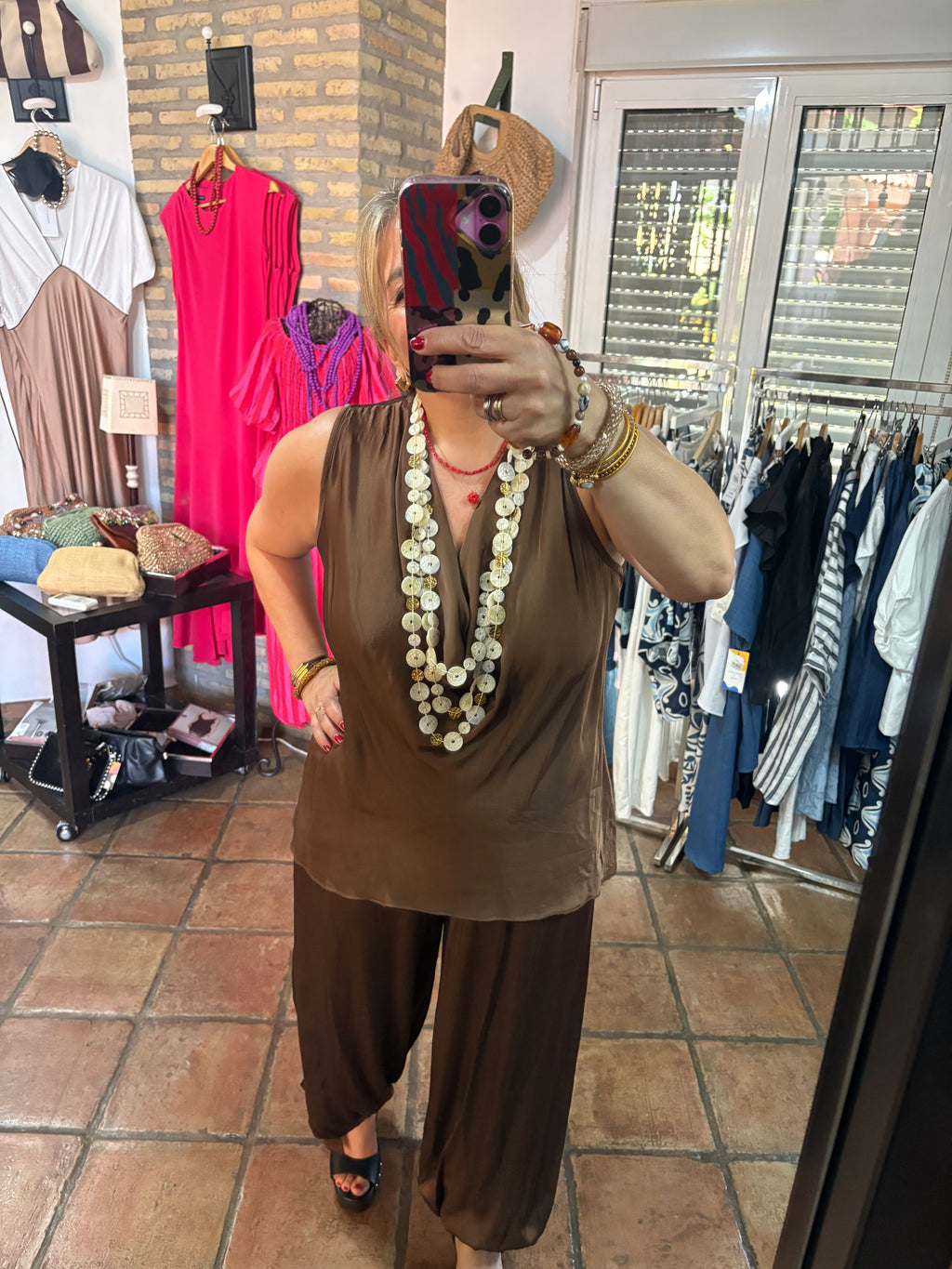 TOP SATEN CUELLO