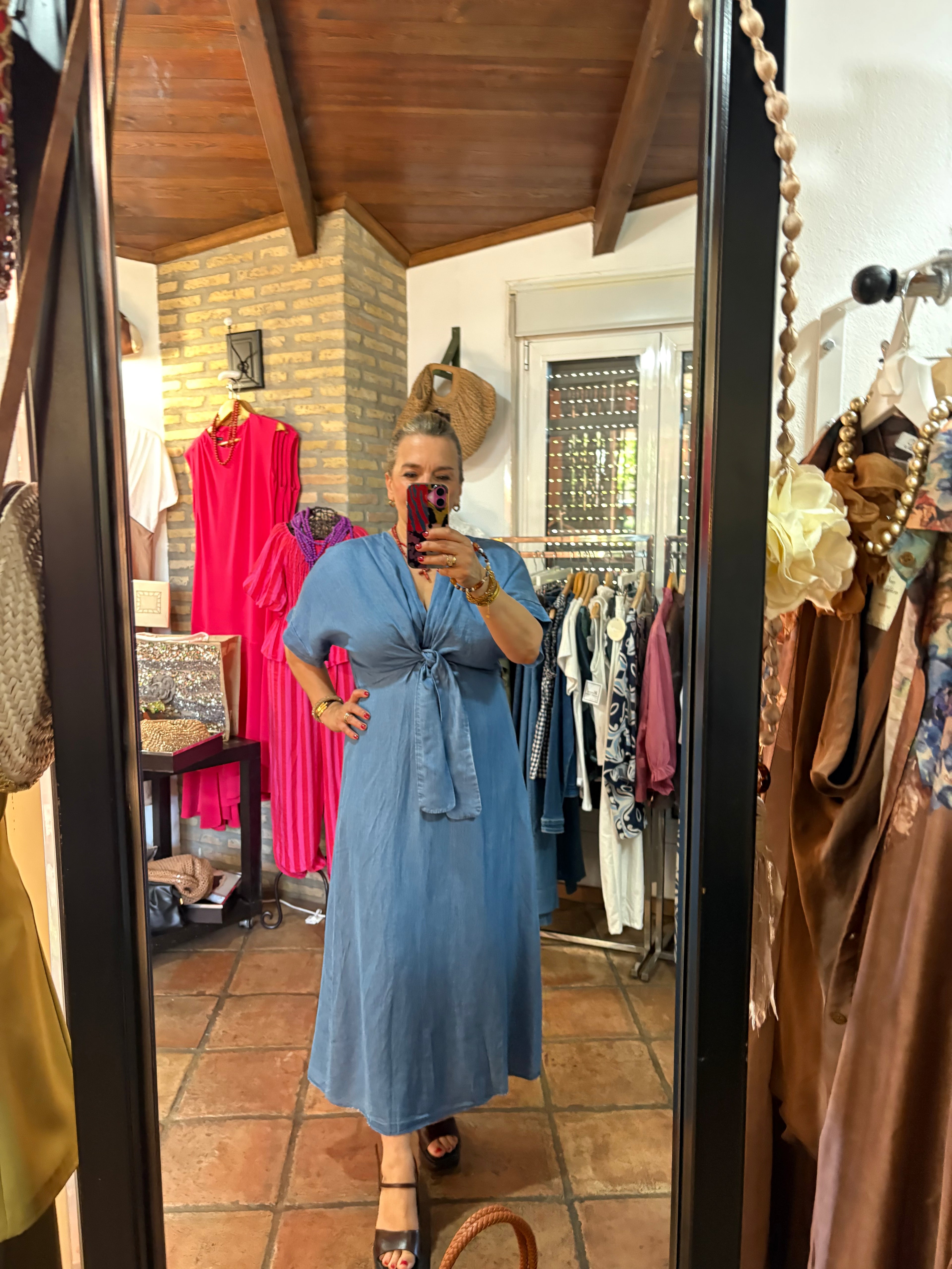 VESTIDO DE TENCEL LAZOS