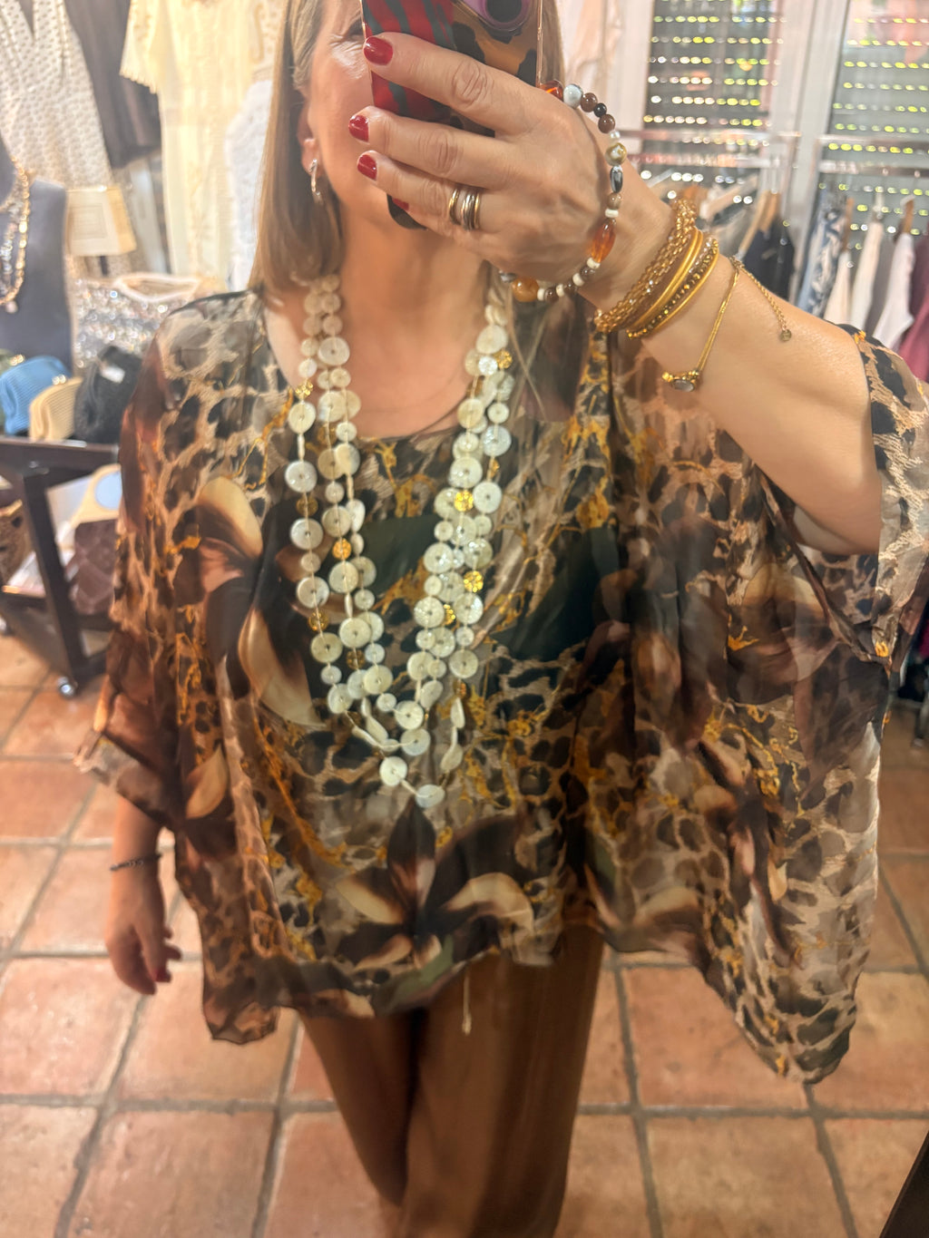 PANTALON SATEN DORADO