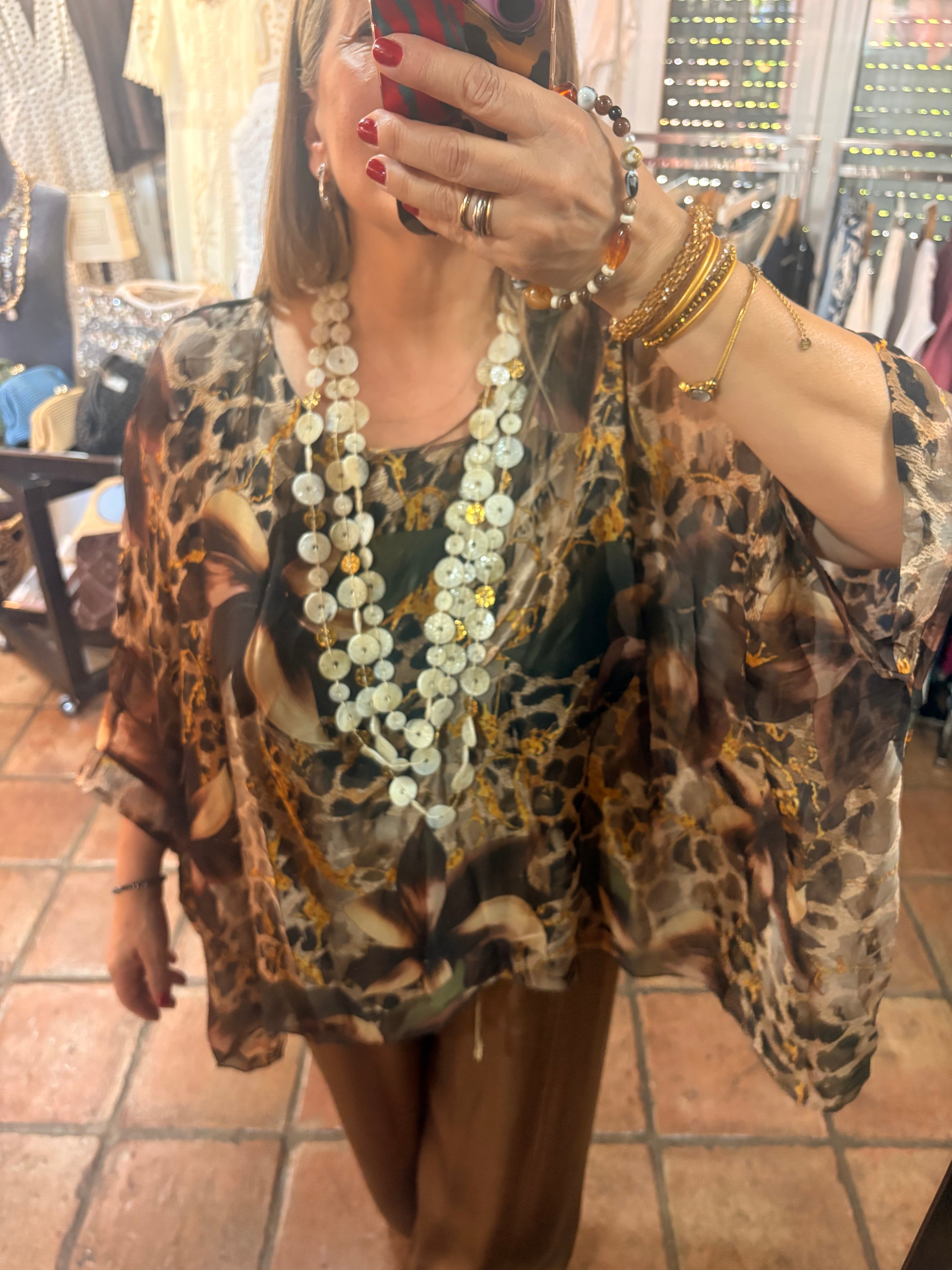PANTALON SATEN DORADO