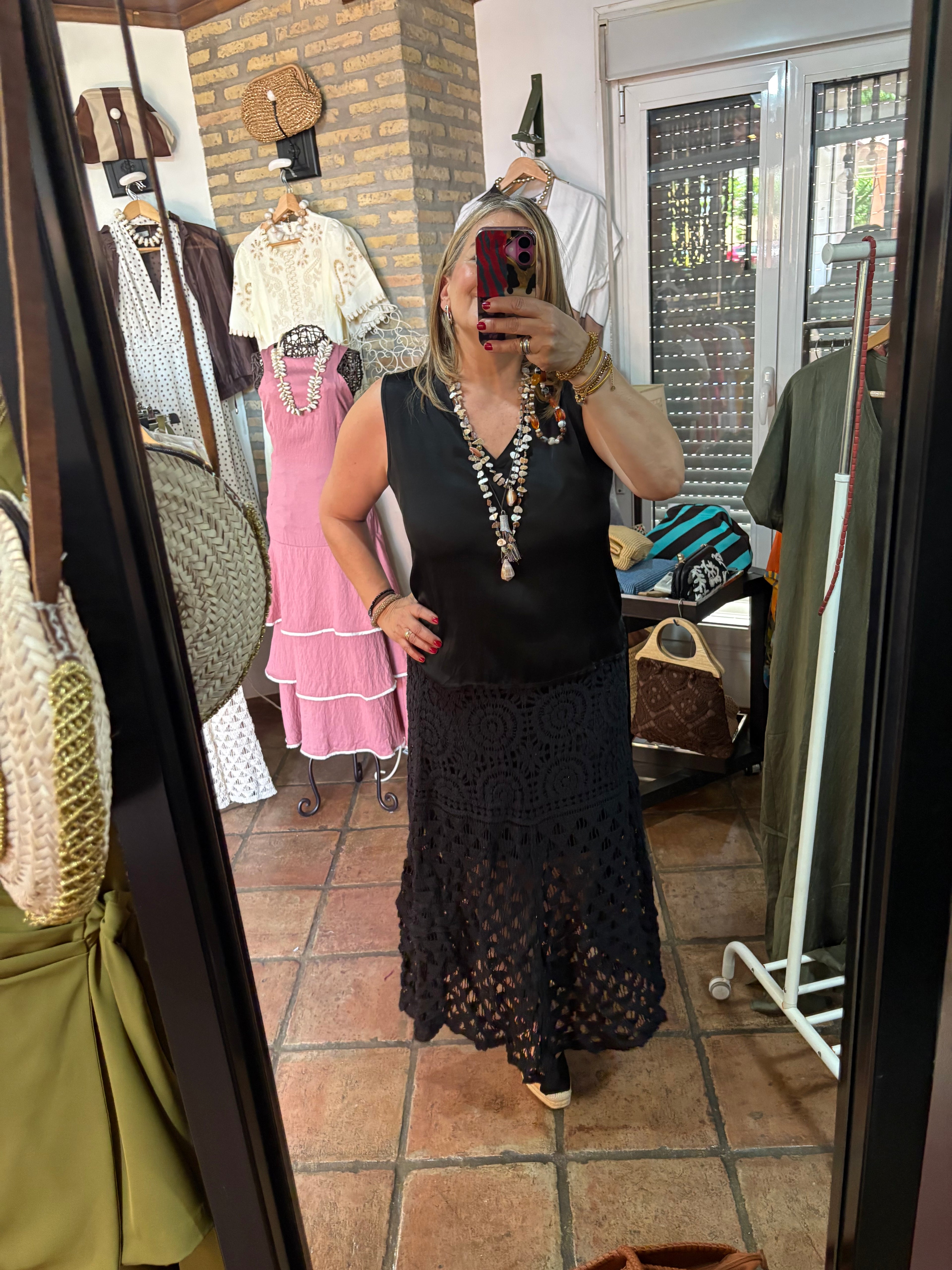 FALDA CROCHET NEGRA