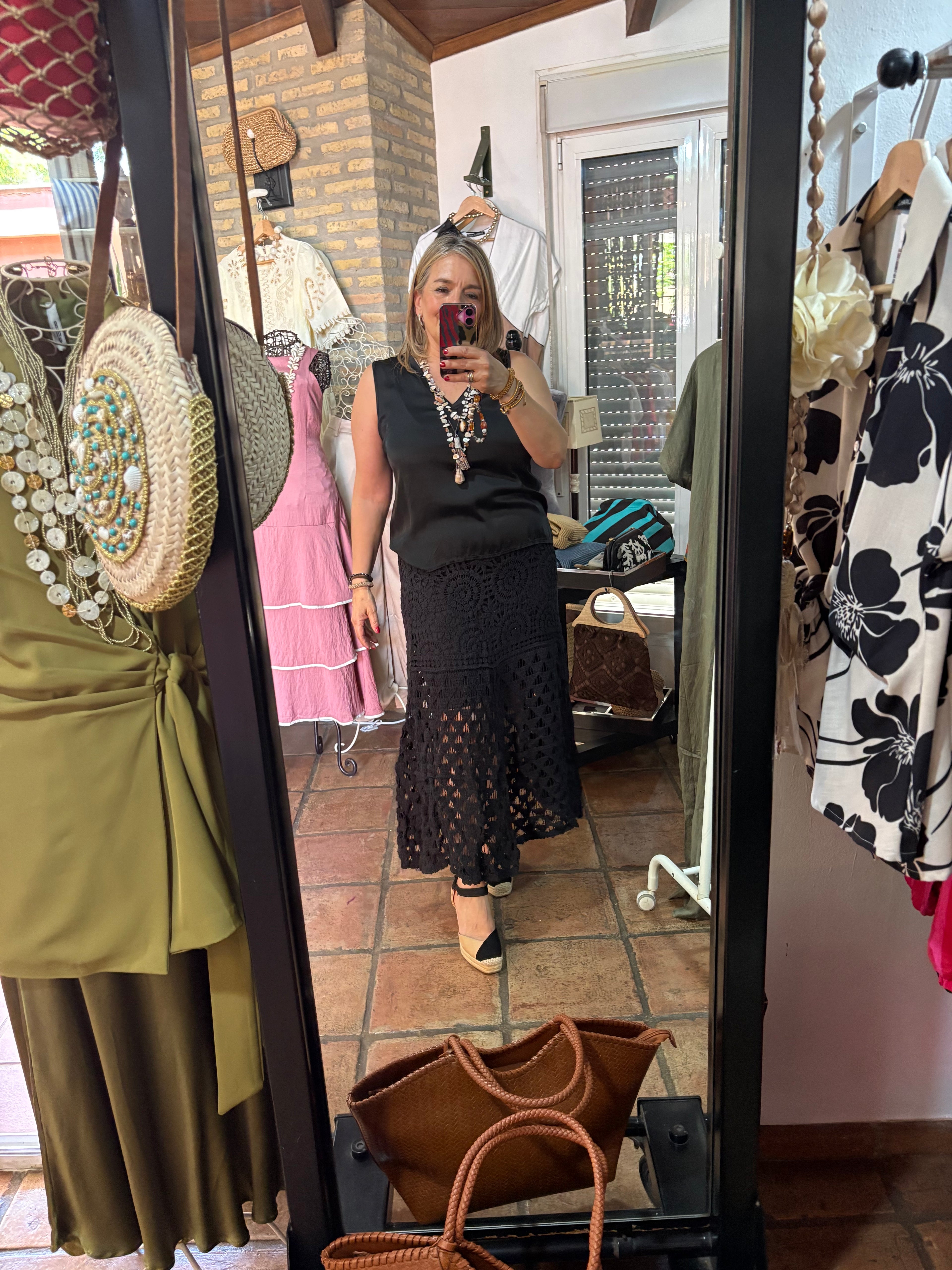 FALDA CROCHET NEGRA