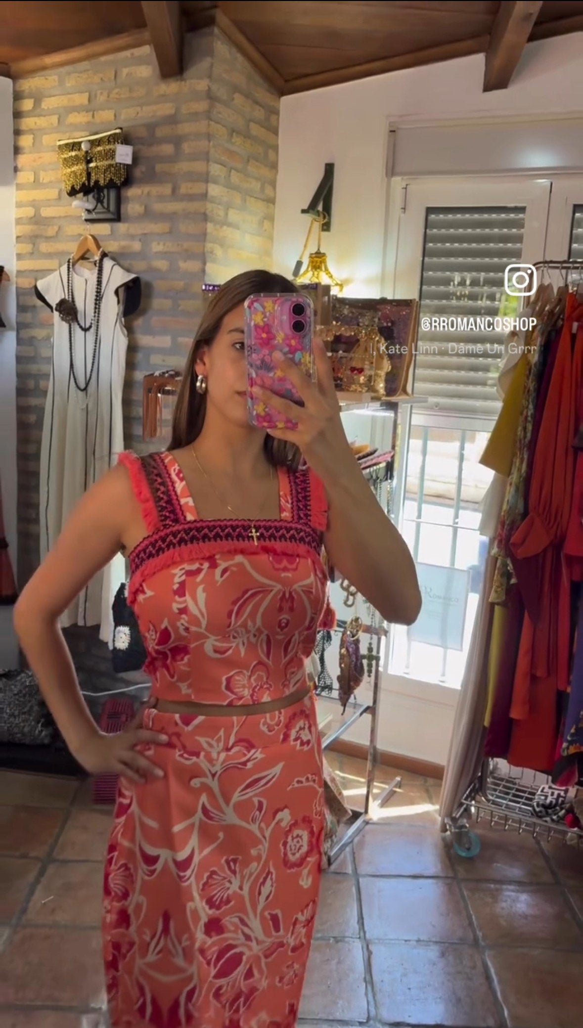 Conjunto naranja estampado