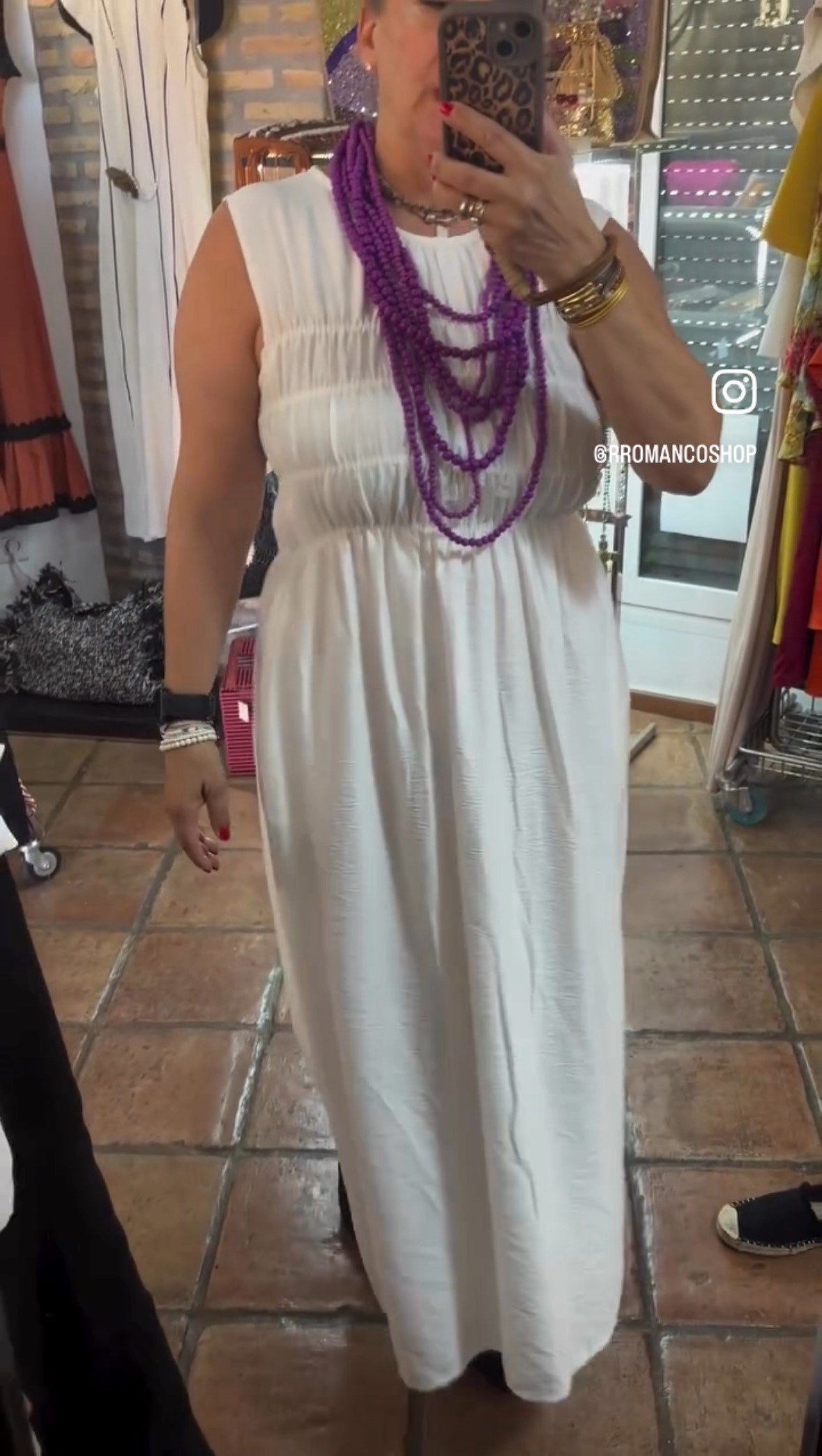 Vestido blanco tablas