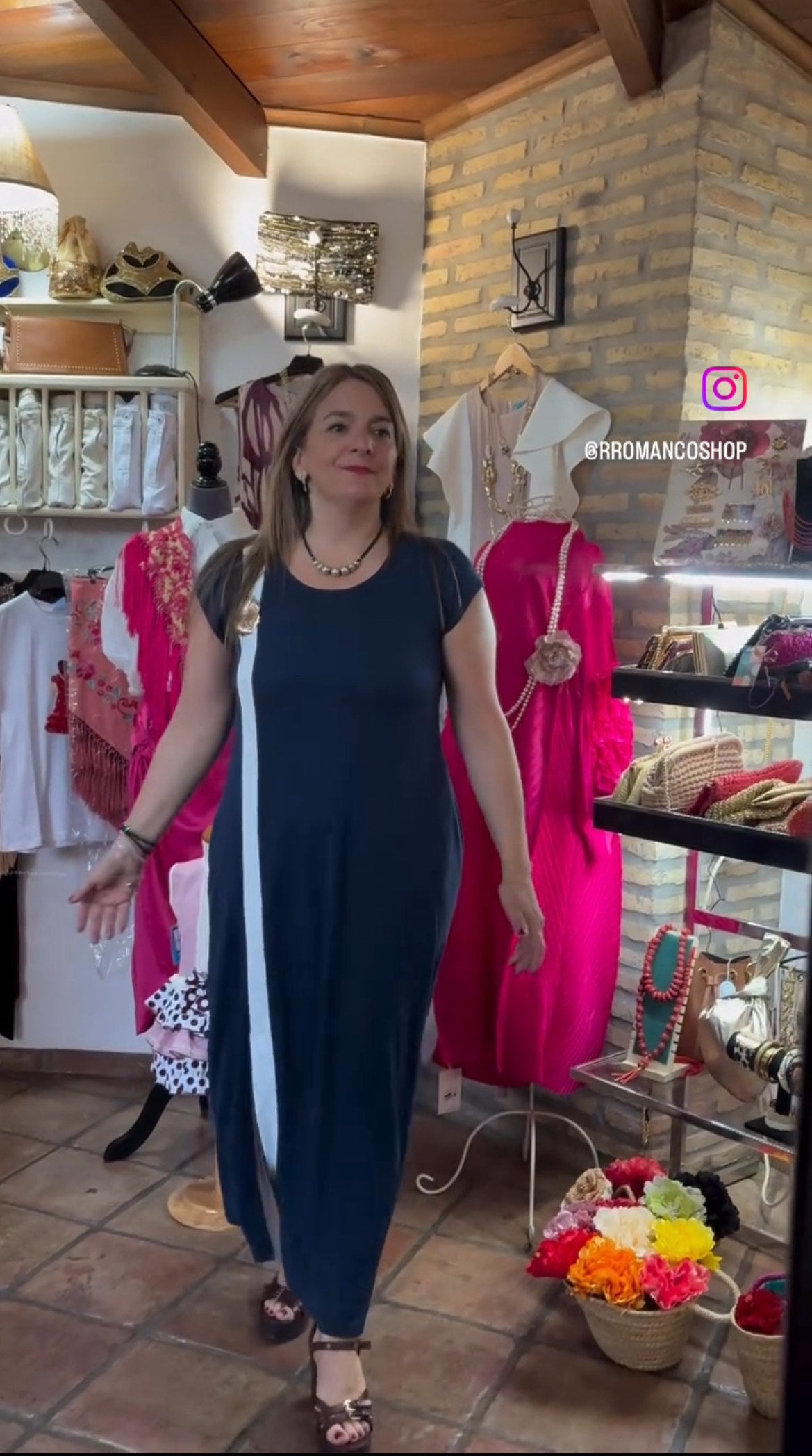 Vestido azul flor