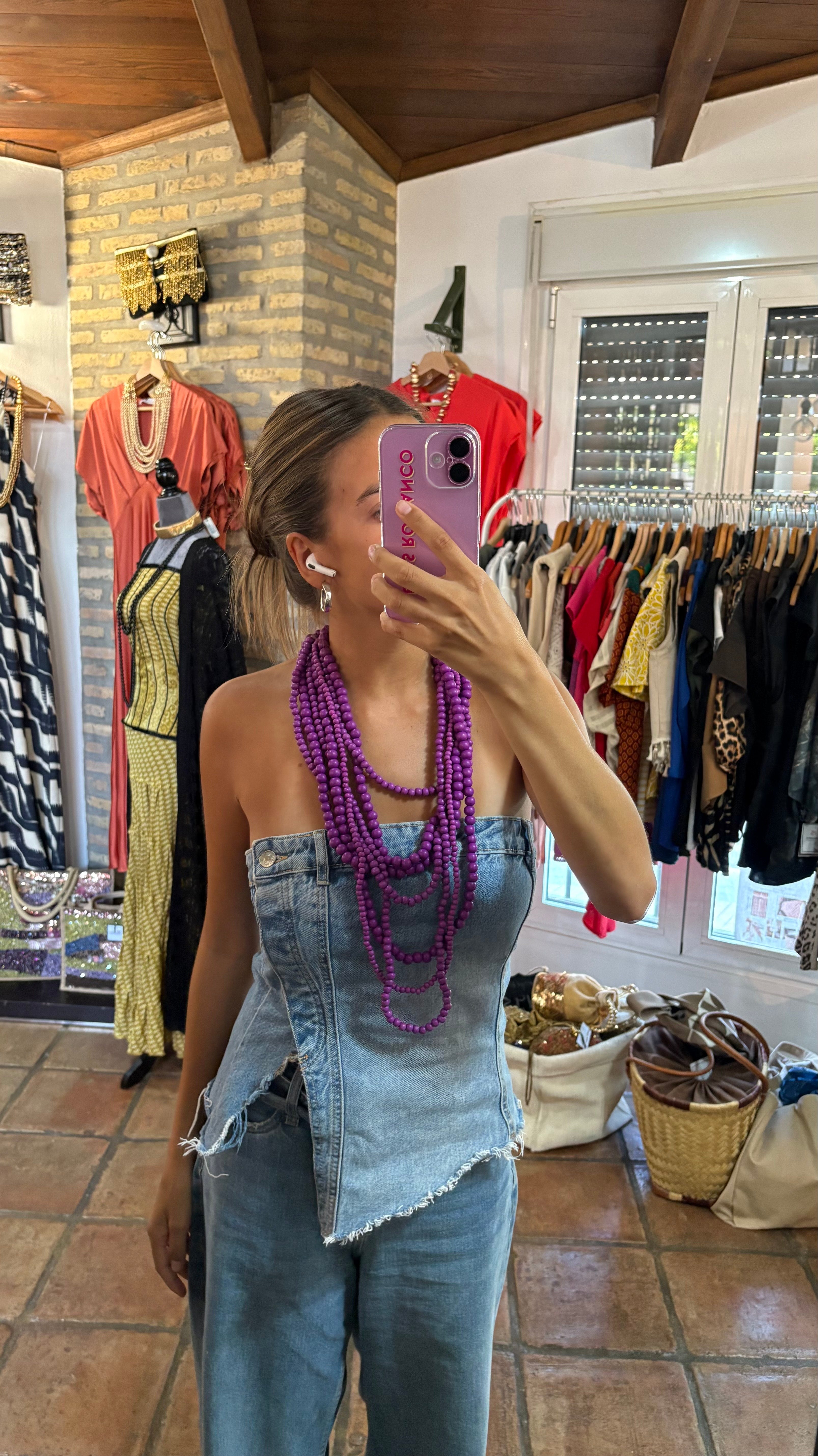 Collar bolas bugambilia
