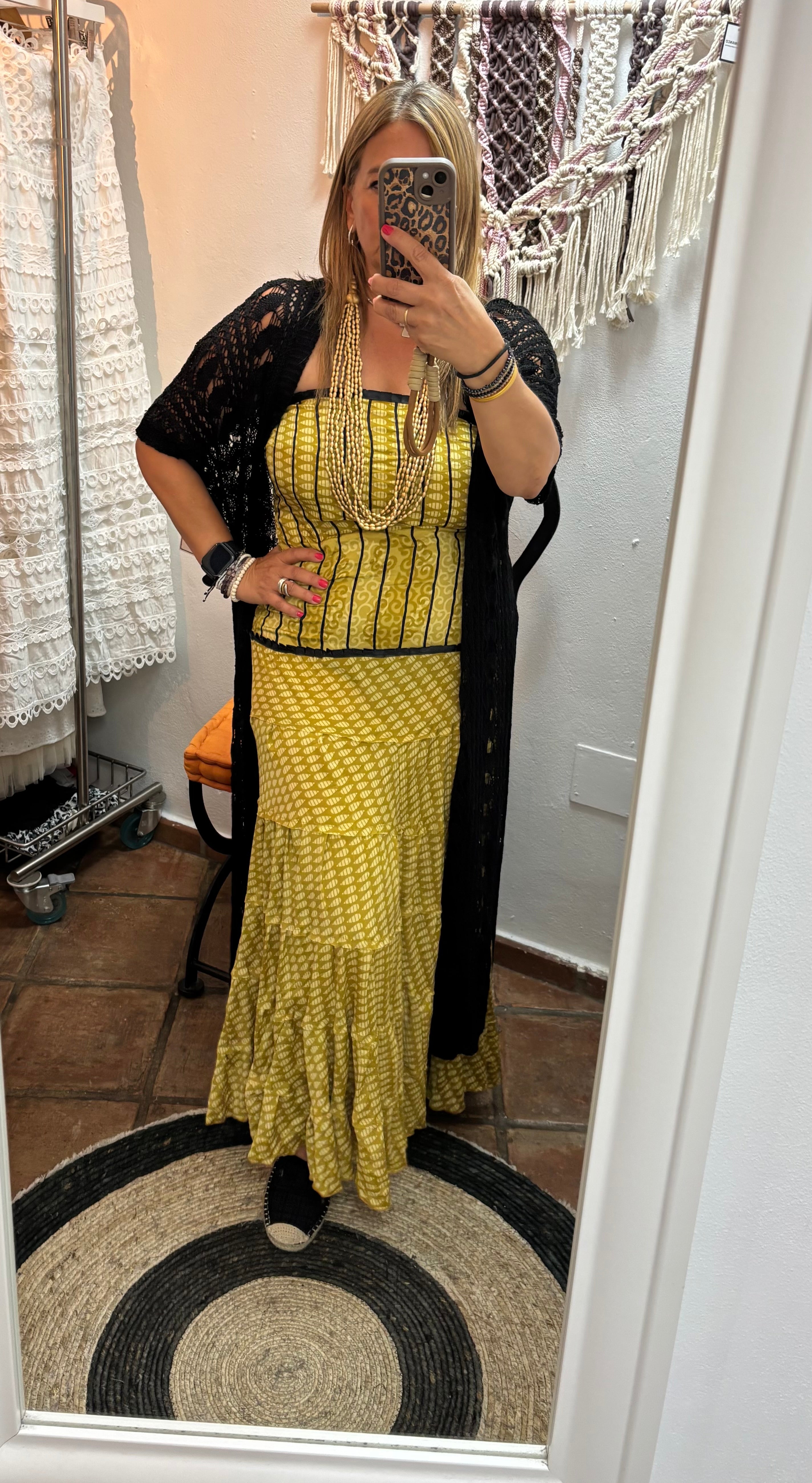 Vestido Seda Jaretas Indio
