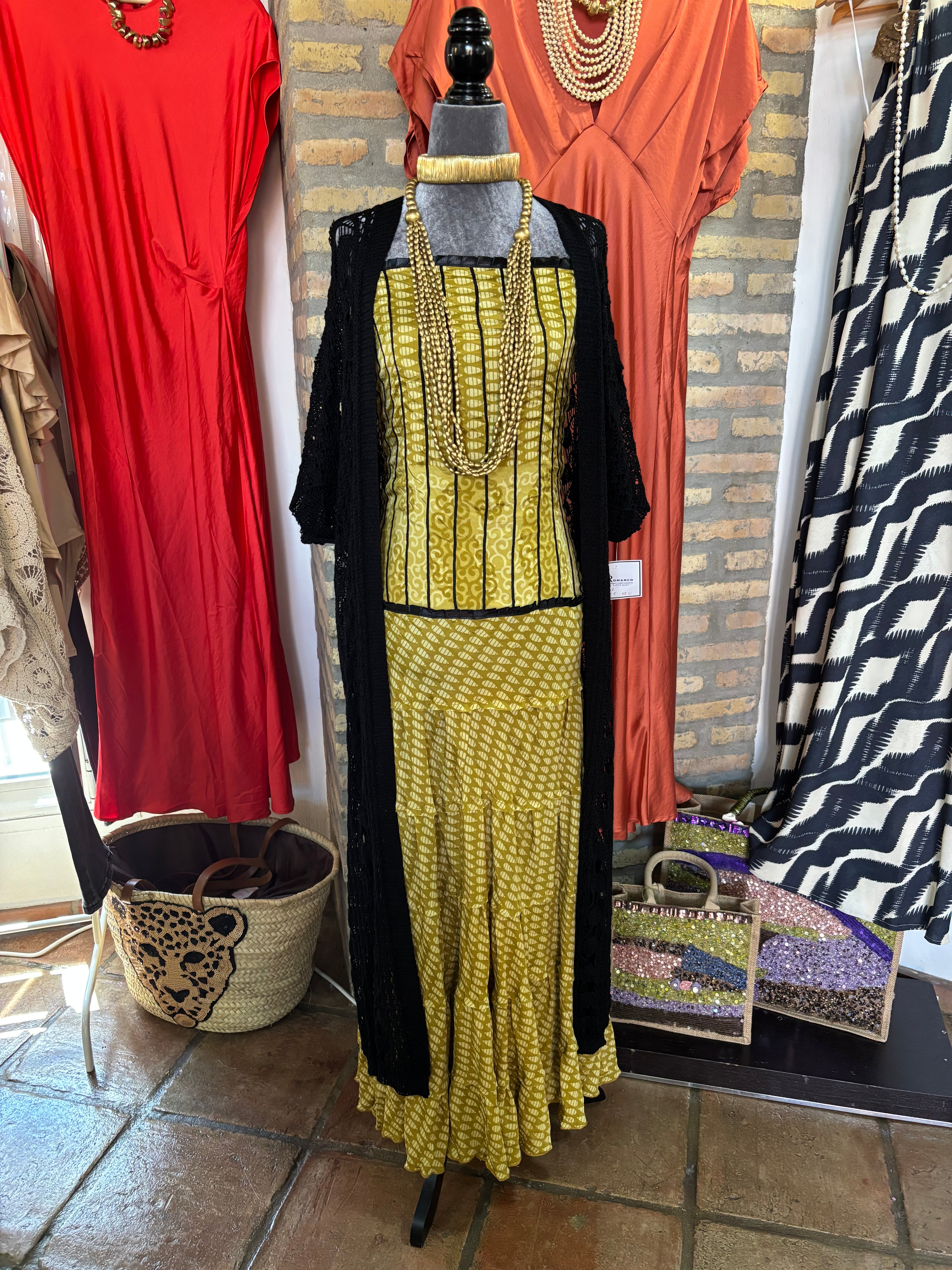 Vestido Seda Jaretas Indio