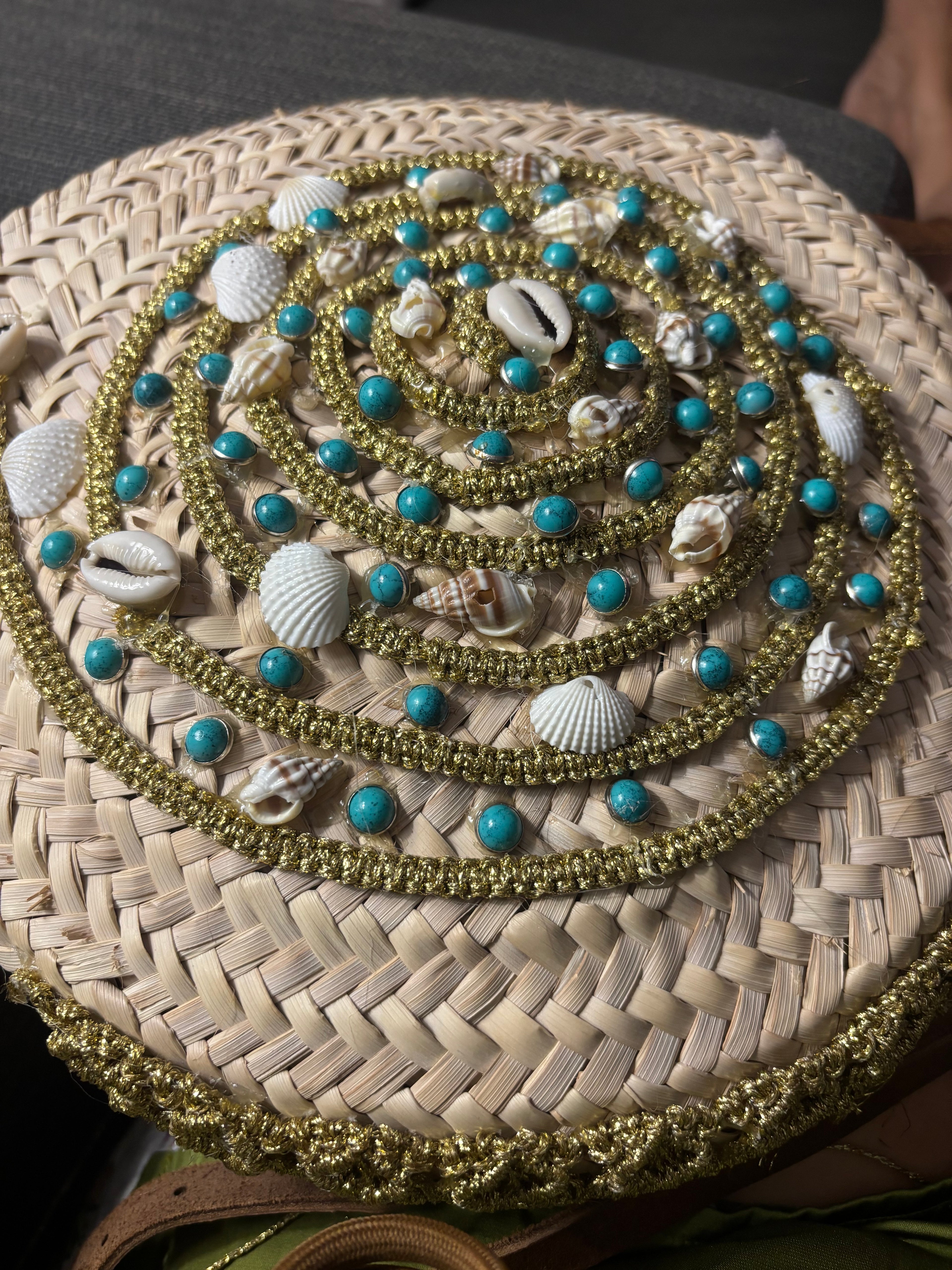 Bolso rafia turquesa