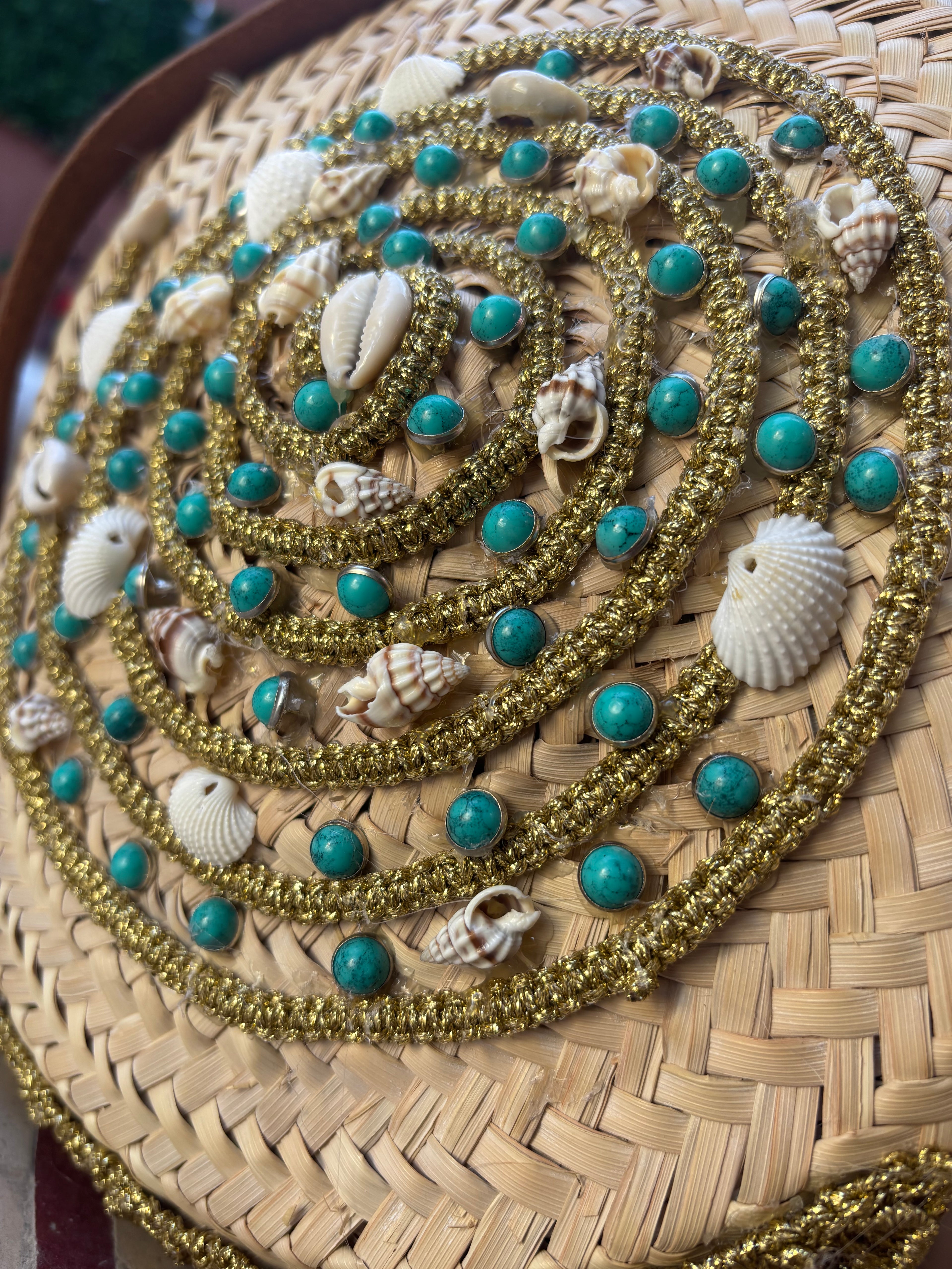 Bolso rafia turquesa